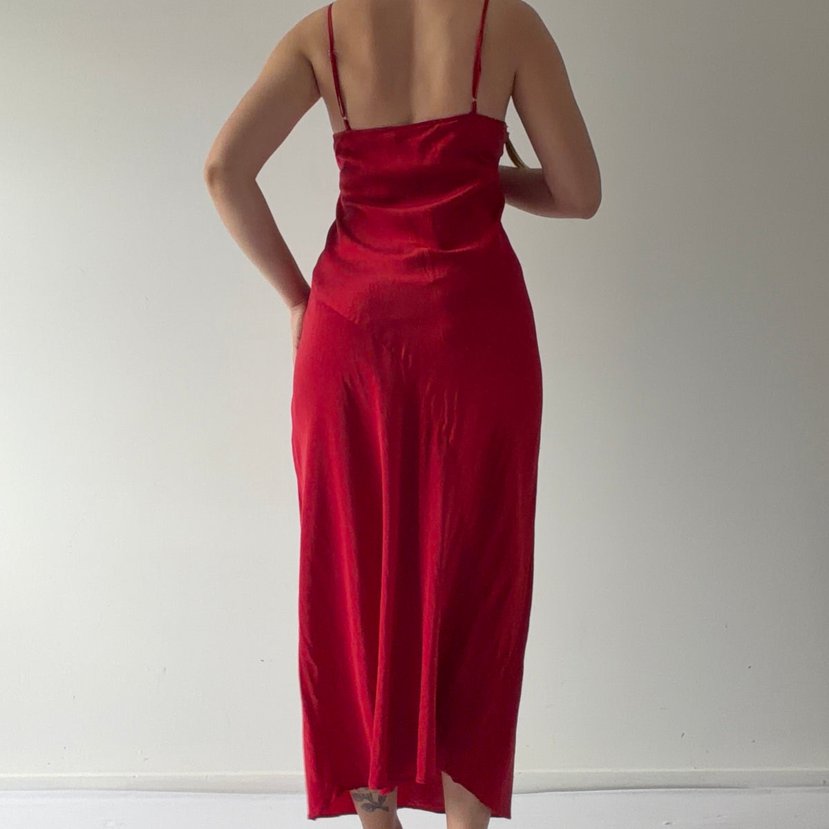 Valarie Stevens Silk Midi Slip Dress | M