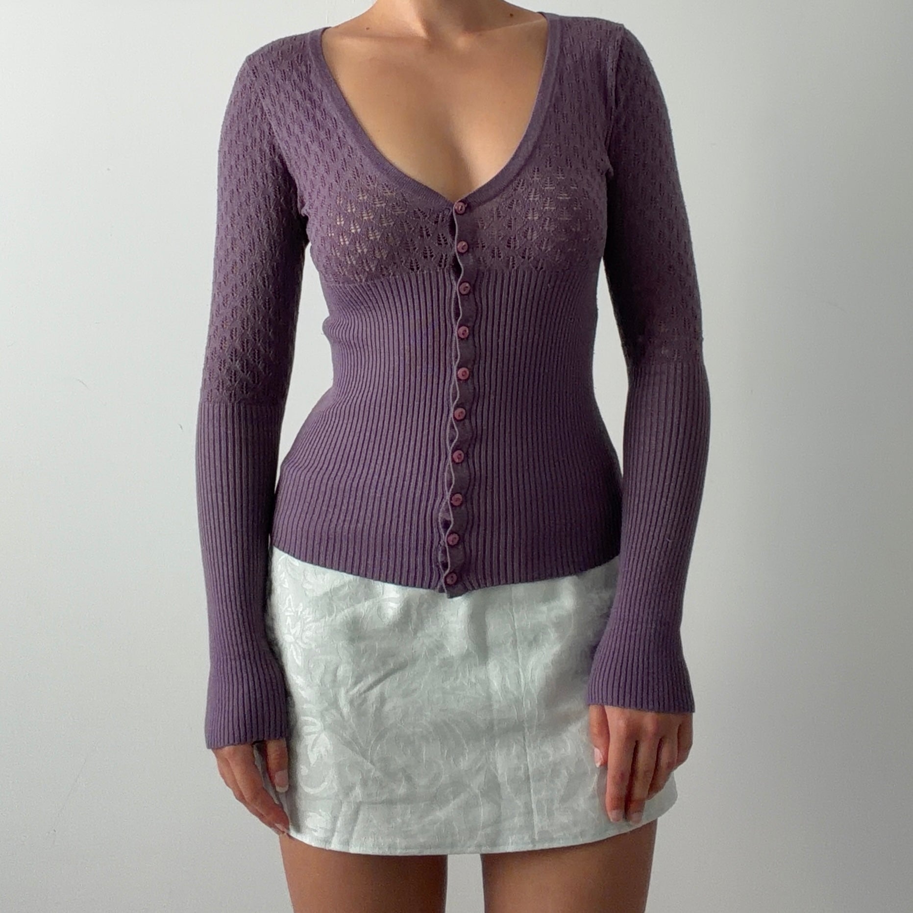 90s Glassons Pointelle Knit | 6-8