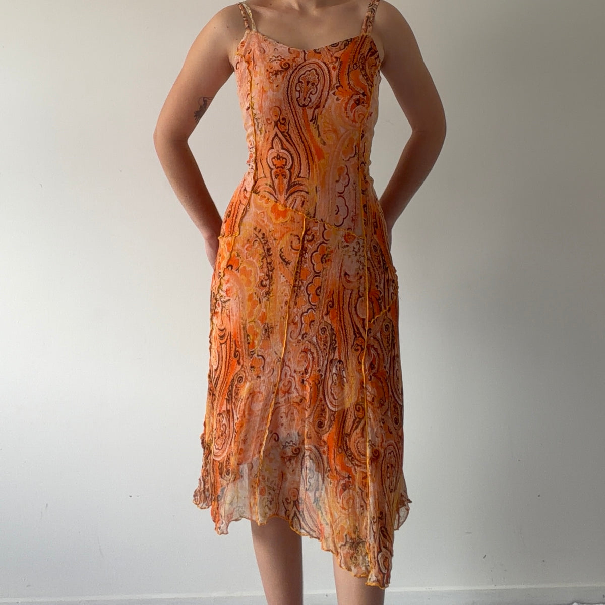 Fred Sabatier Silk Midi Dress | M-L