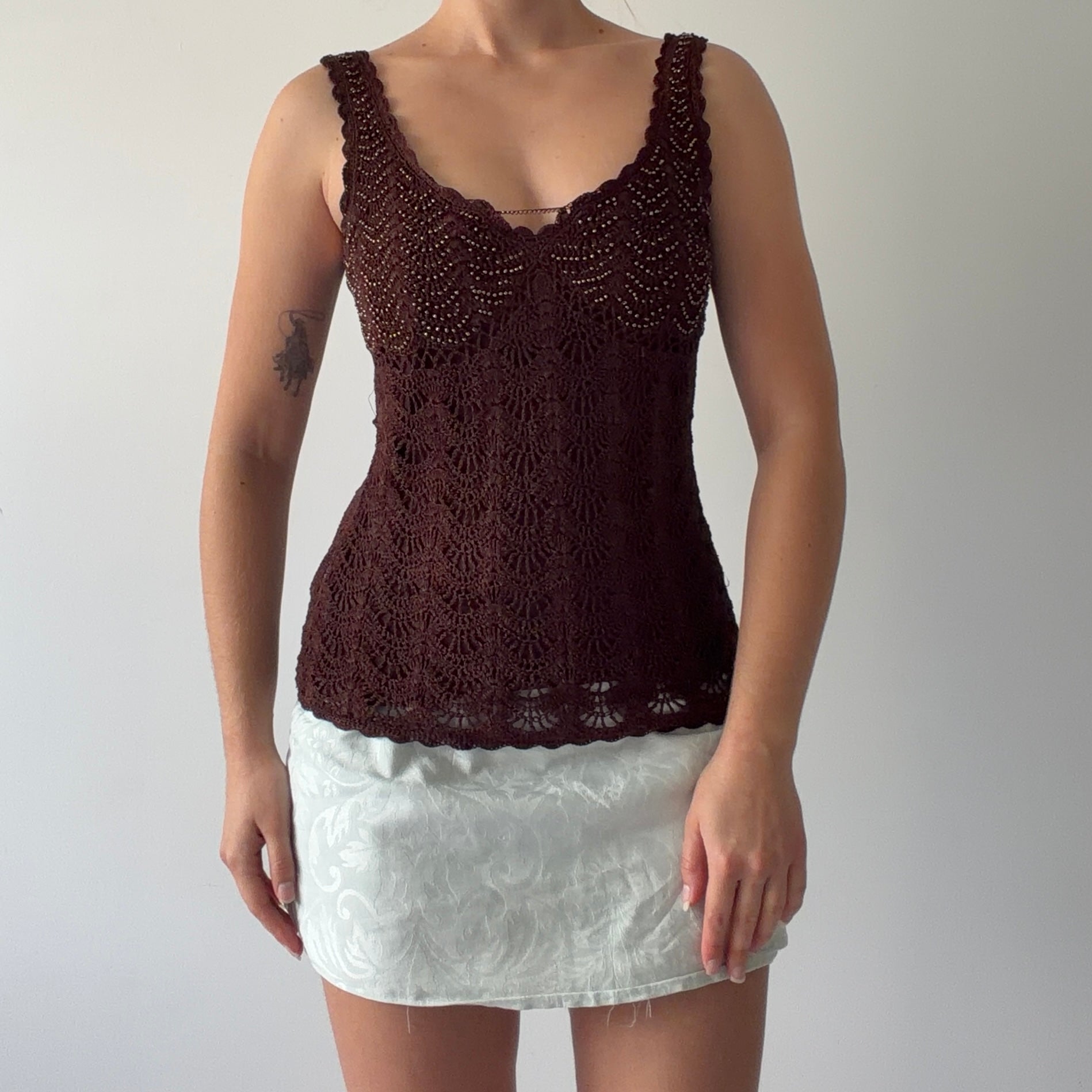 Flame Beaded Crochet Top | 8-12