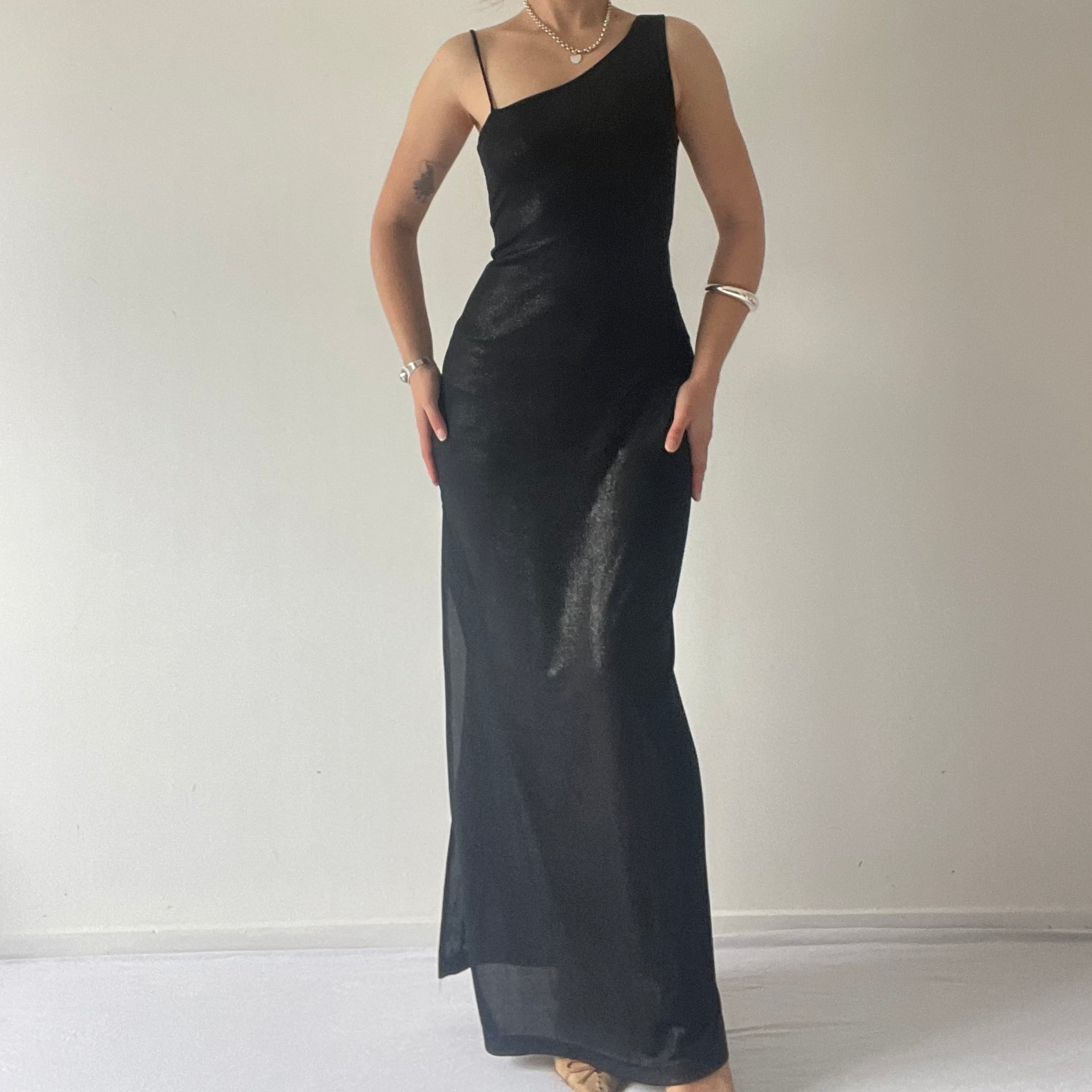 Asymmetric Maxi Evening Dress | S