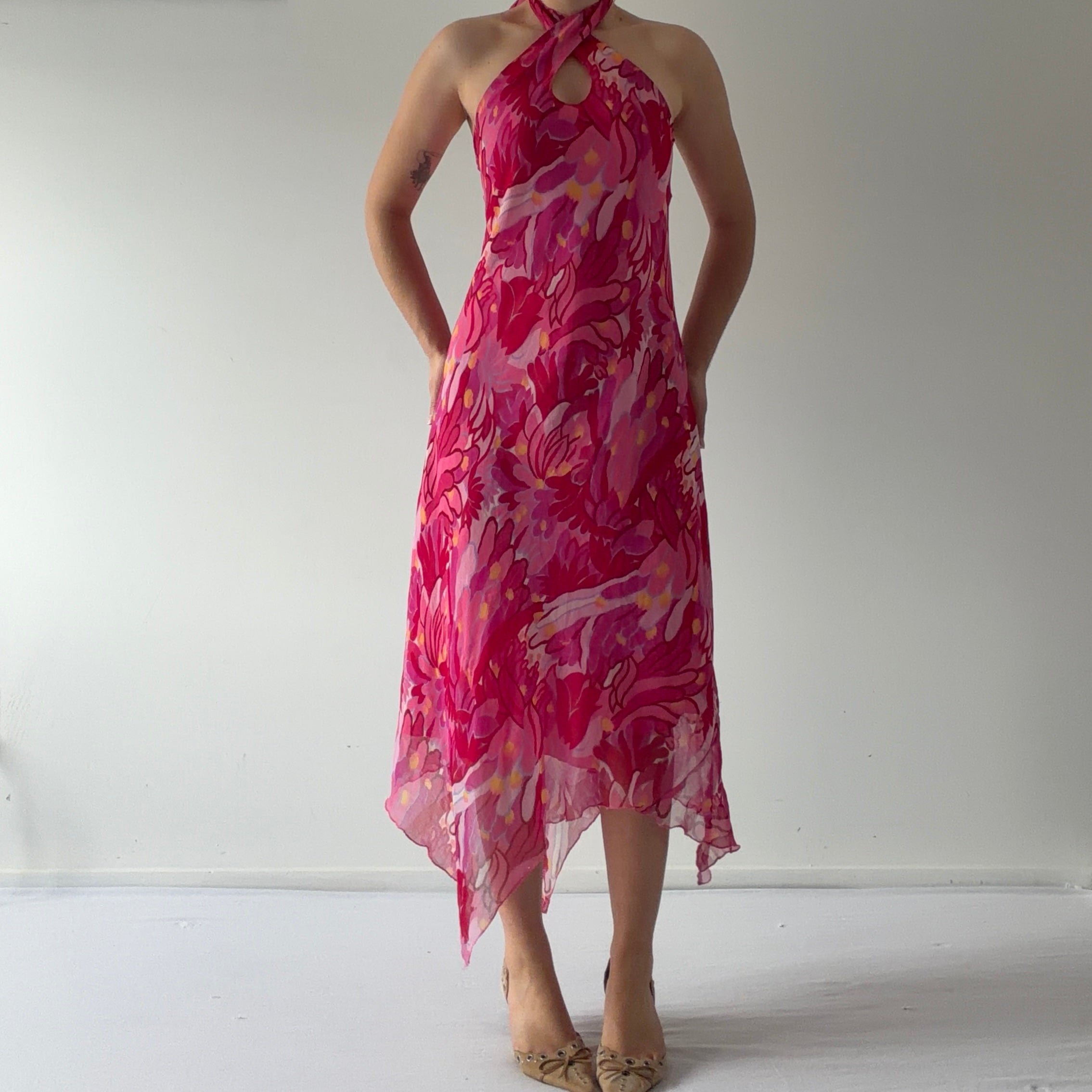 Nolita Floral Halter Midi Dress | M