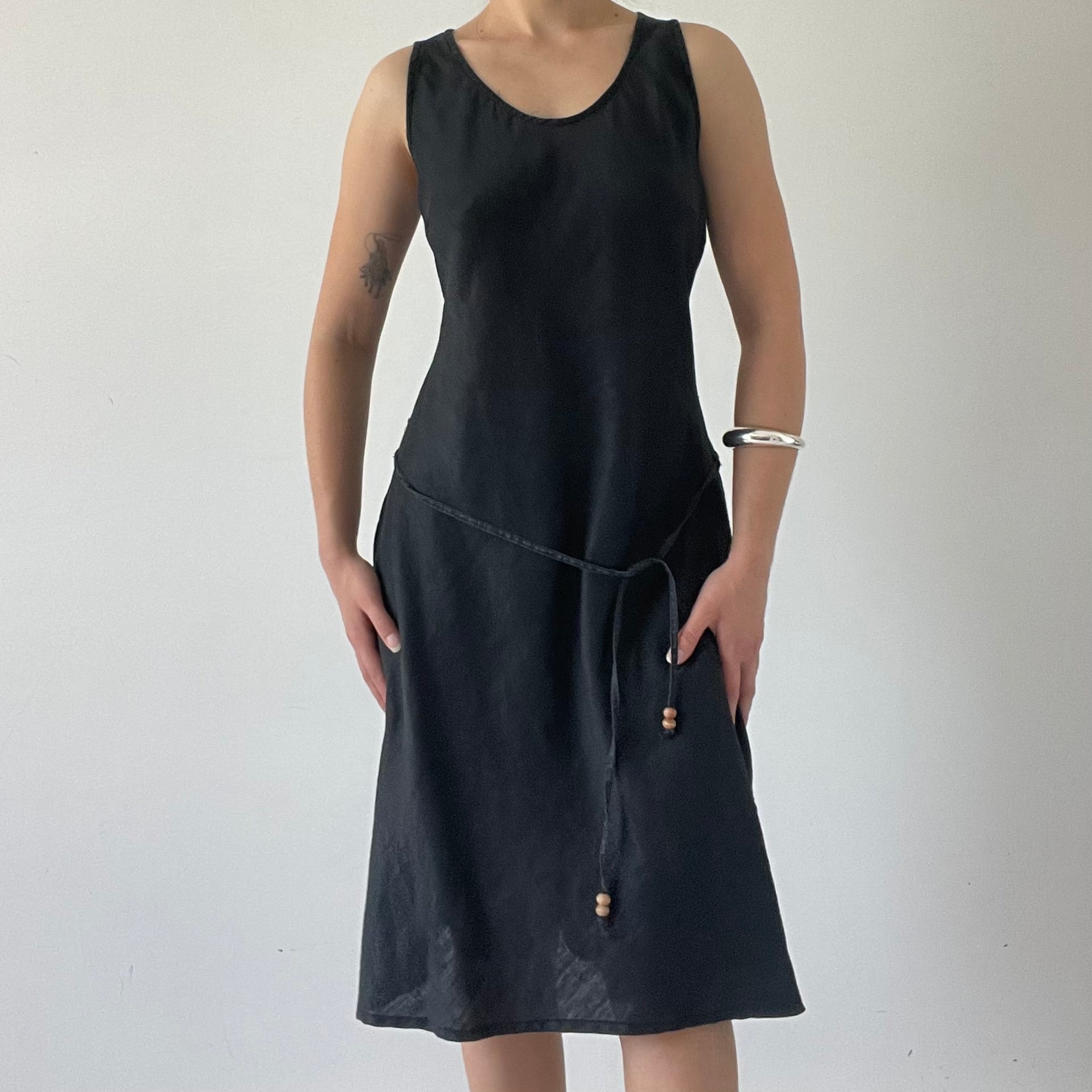 00s Zara Linen Midi Dress | 10-12