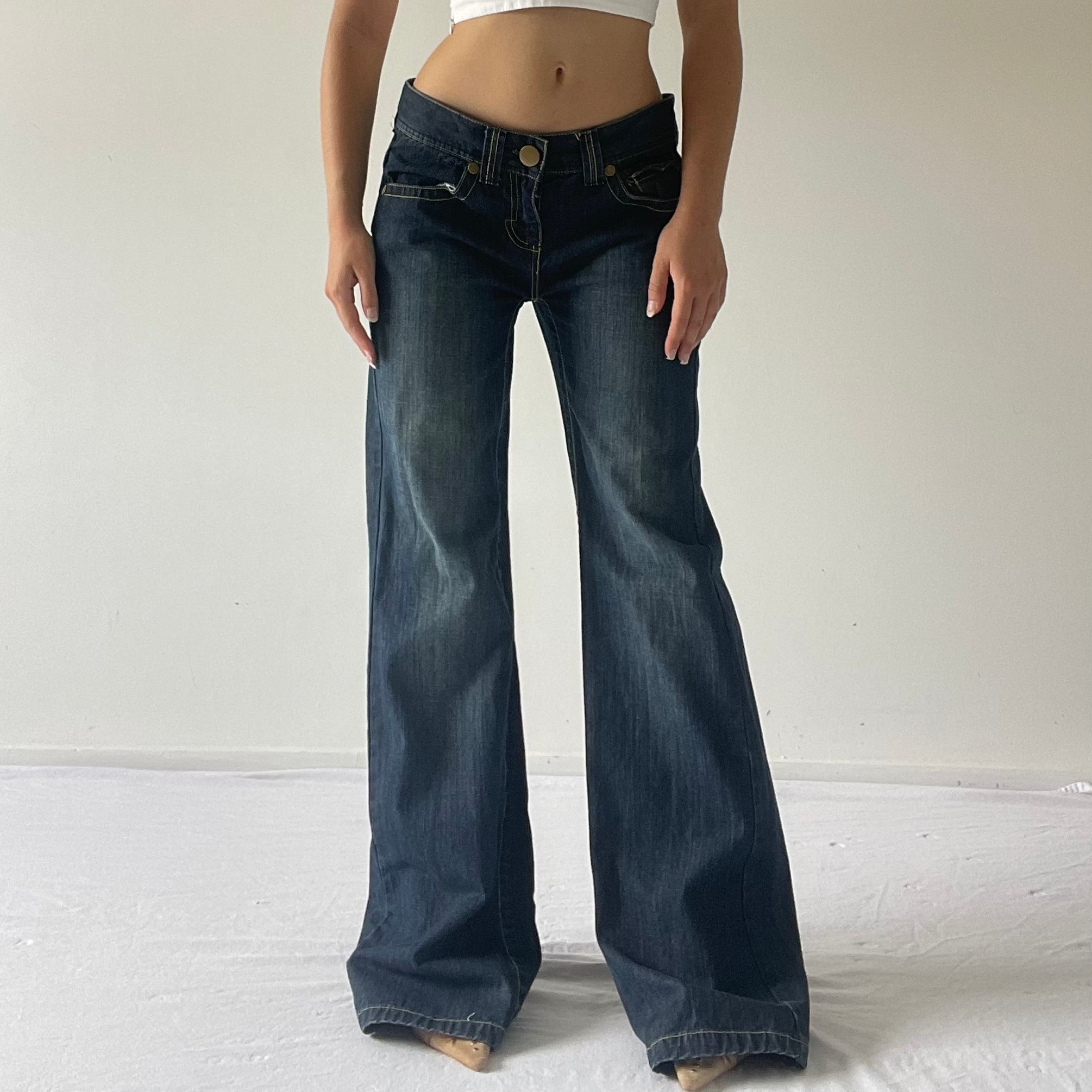 Low Rise Wide Leg Denim Jeans | 10-12
