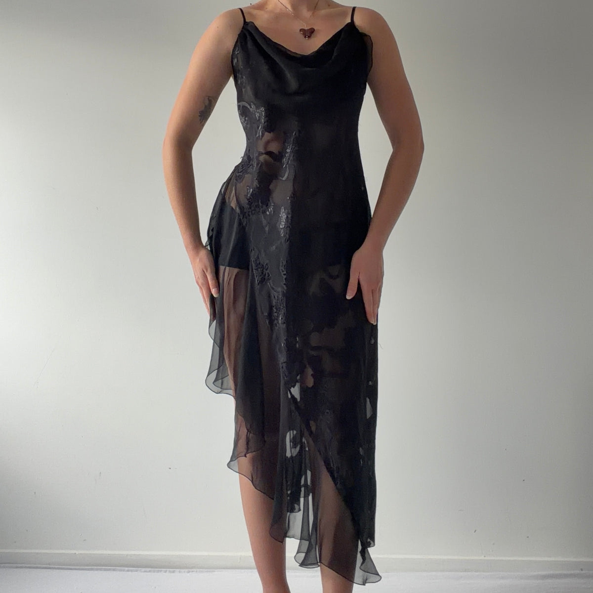 Victoria's Secret Gold Label Ruffle Burnout Midi | S