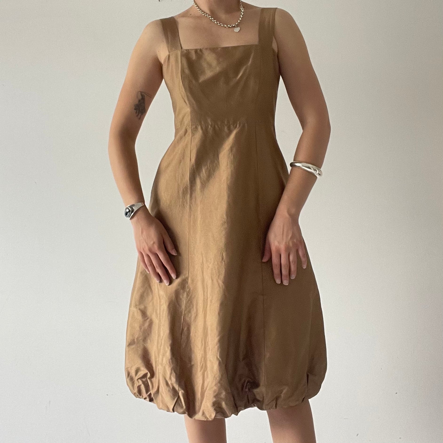 Silk Bubble Hem Midi Dress | 8-10