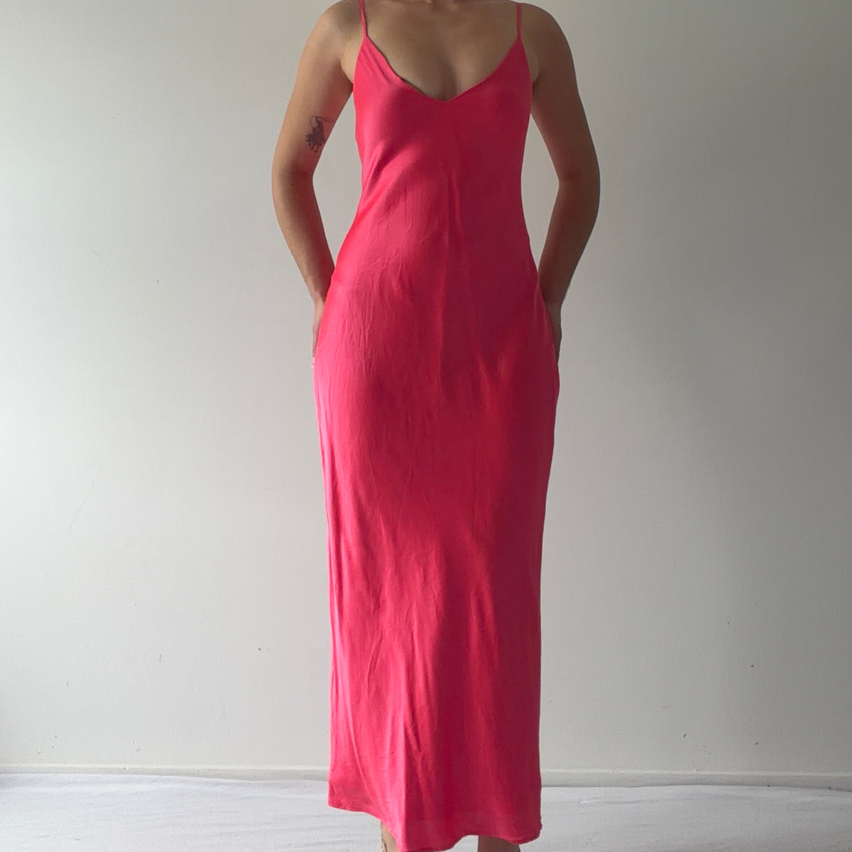 L'agence Iridescent Pink Maxi Dress | M