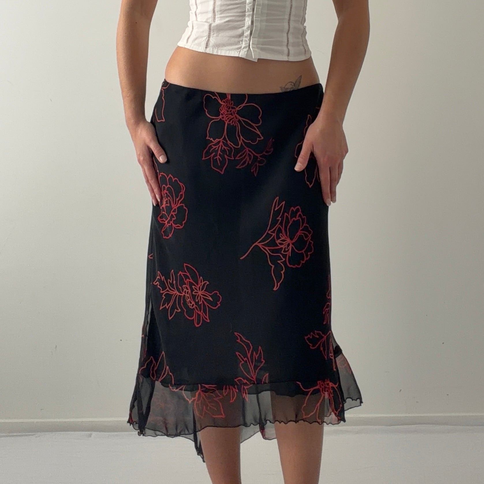 Giorgio Fiorlini Floral Midi Skirt | L
