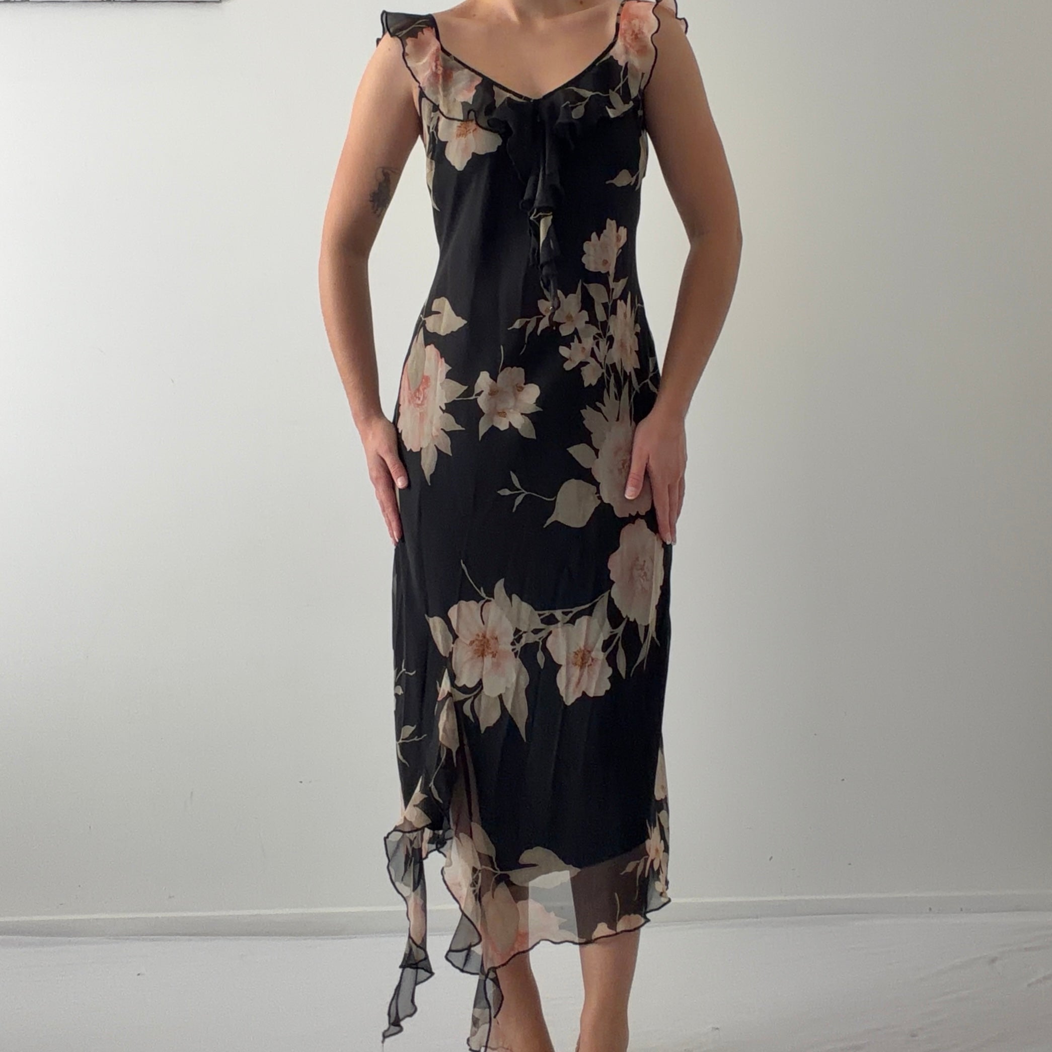 Dressbarn Ruffle Midi Dress | 10-12