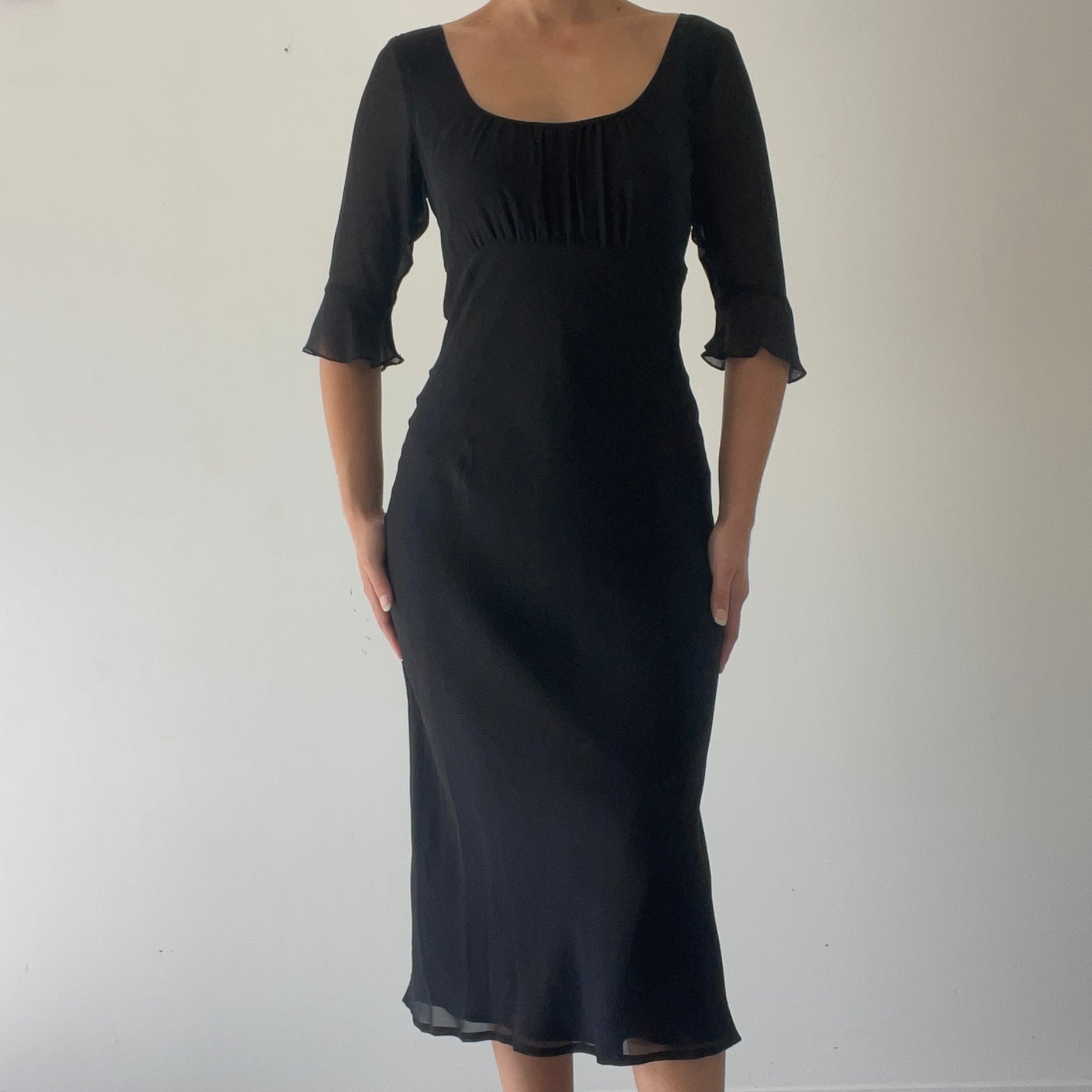 Silk Milkmaid Midi Dress | 8-10