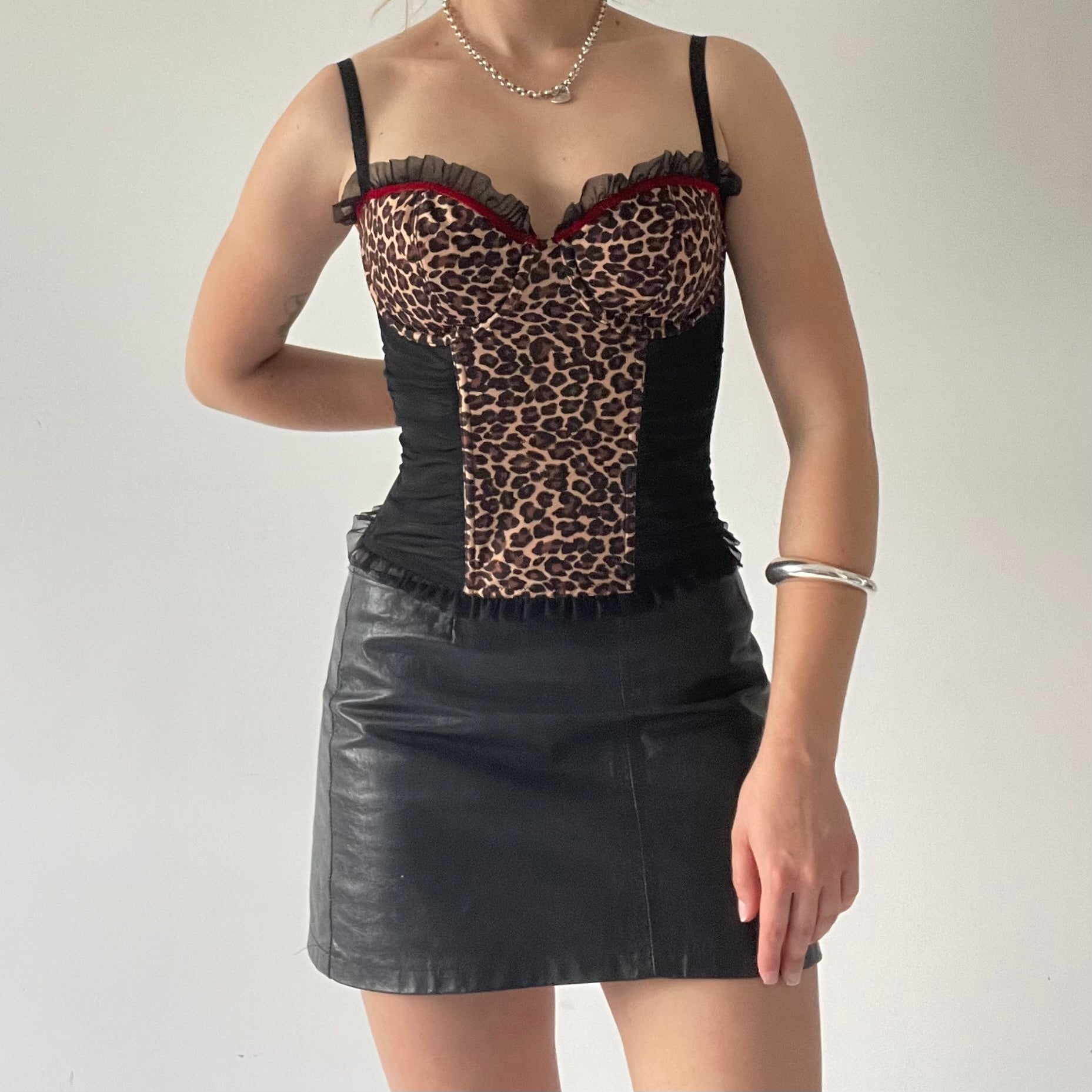 Leopard Print Mesh Corset | 12-14C