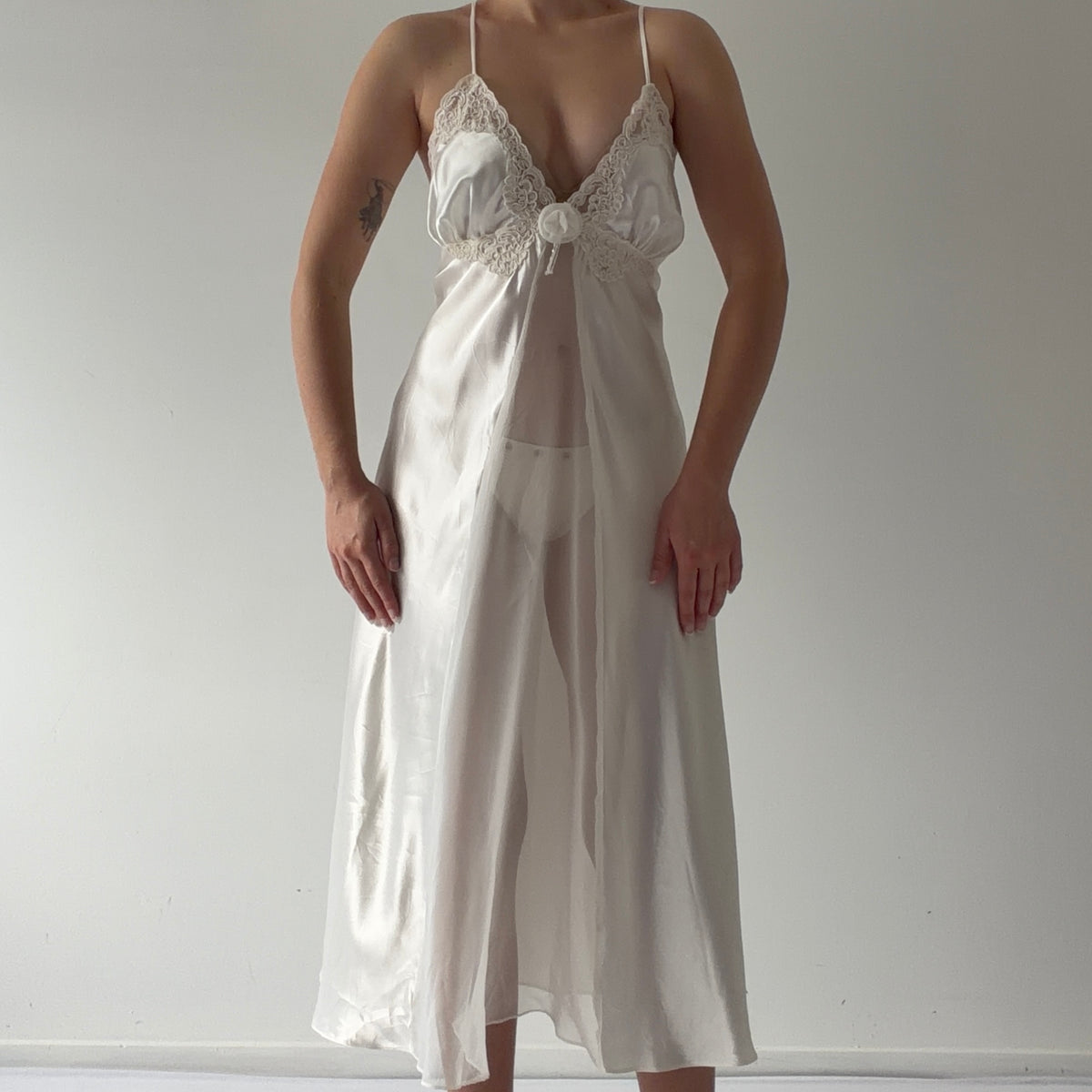 Intimate Concepts Satin Maxi Slip Dress | L