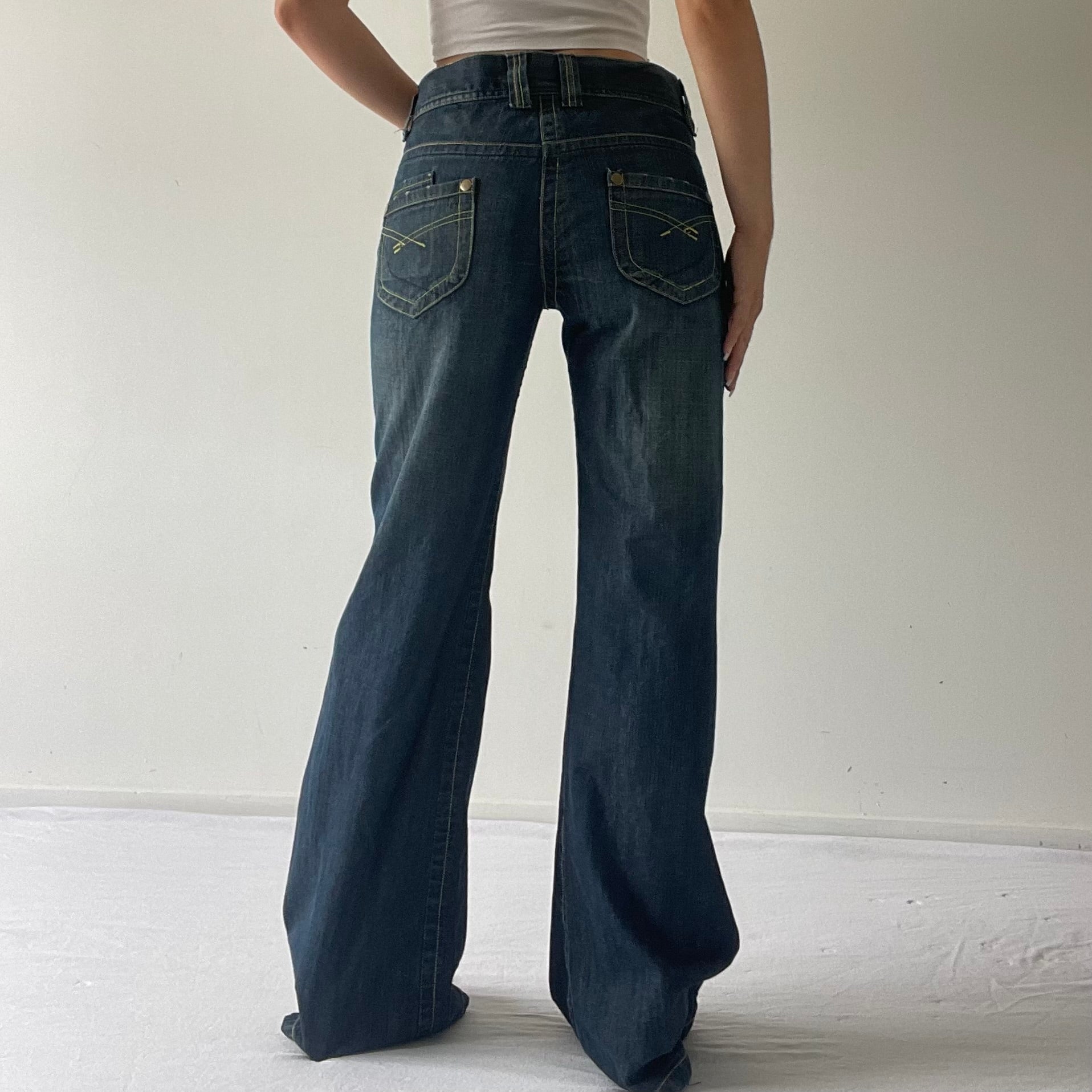 Low Rise Wide Leg Denim Jeans | 10-12