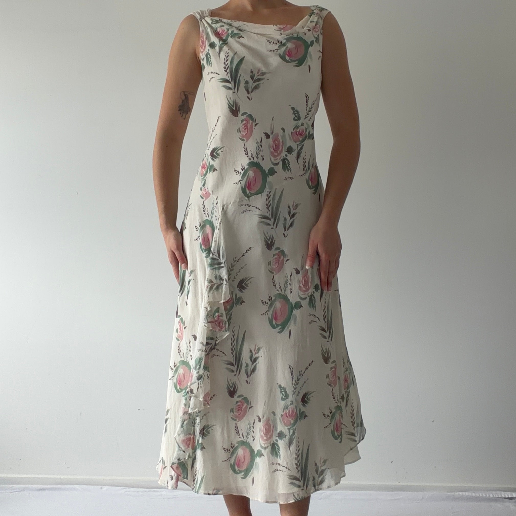 CC Floral Cowl Dress | L