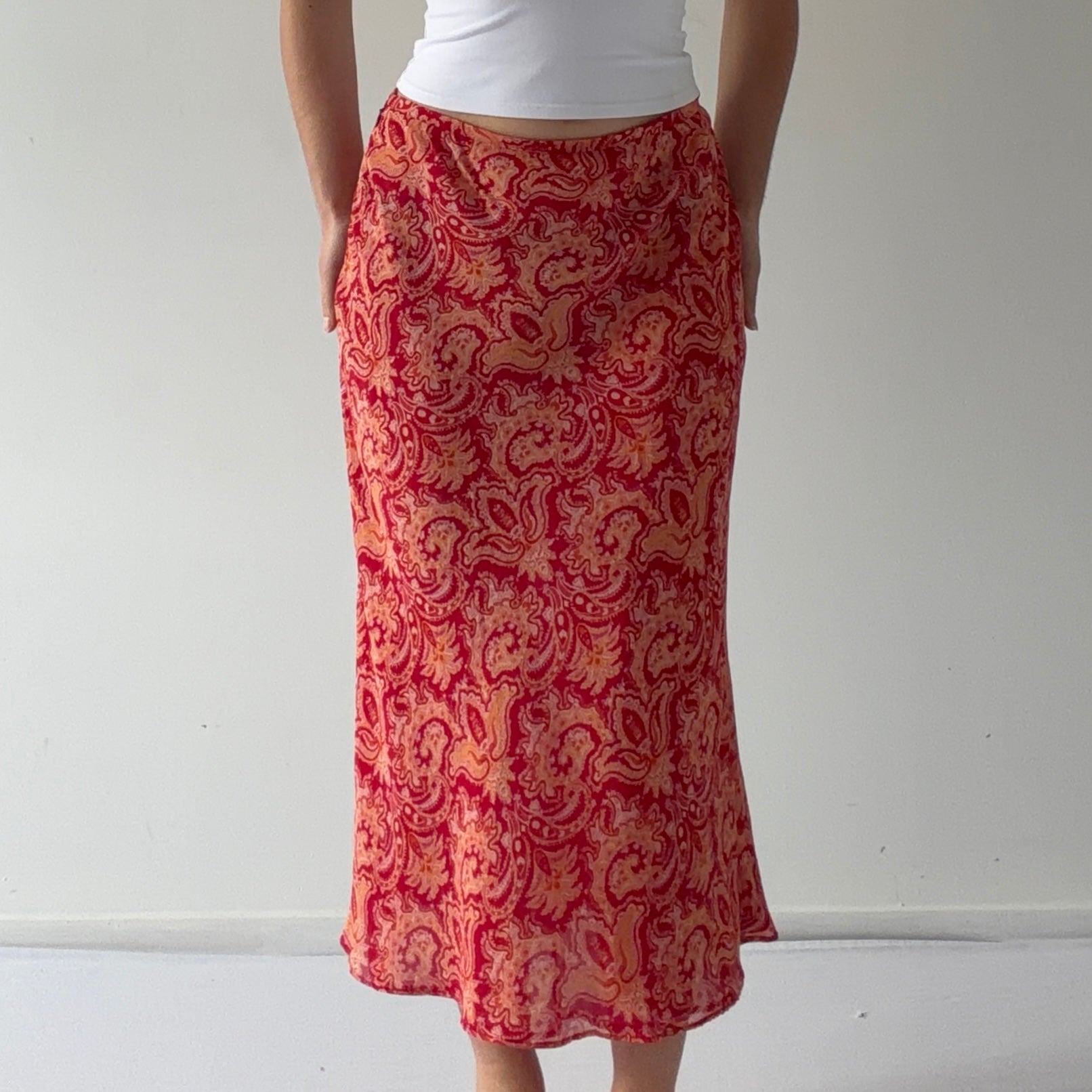 Ann Taylor Silk Paisley Skirt | 6-8