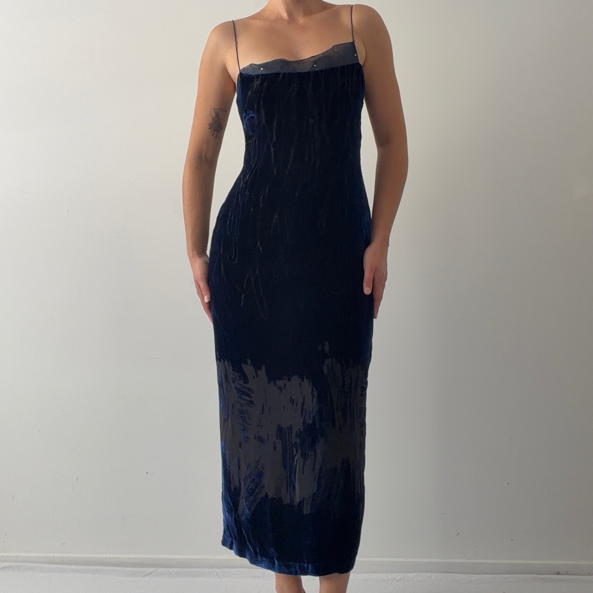 90s Me by Malcom Velvet Burnout Midi Dress | Made in Australia | M
