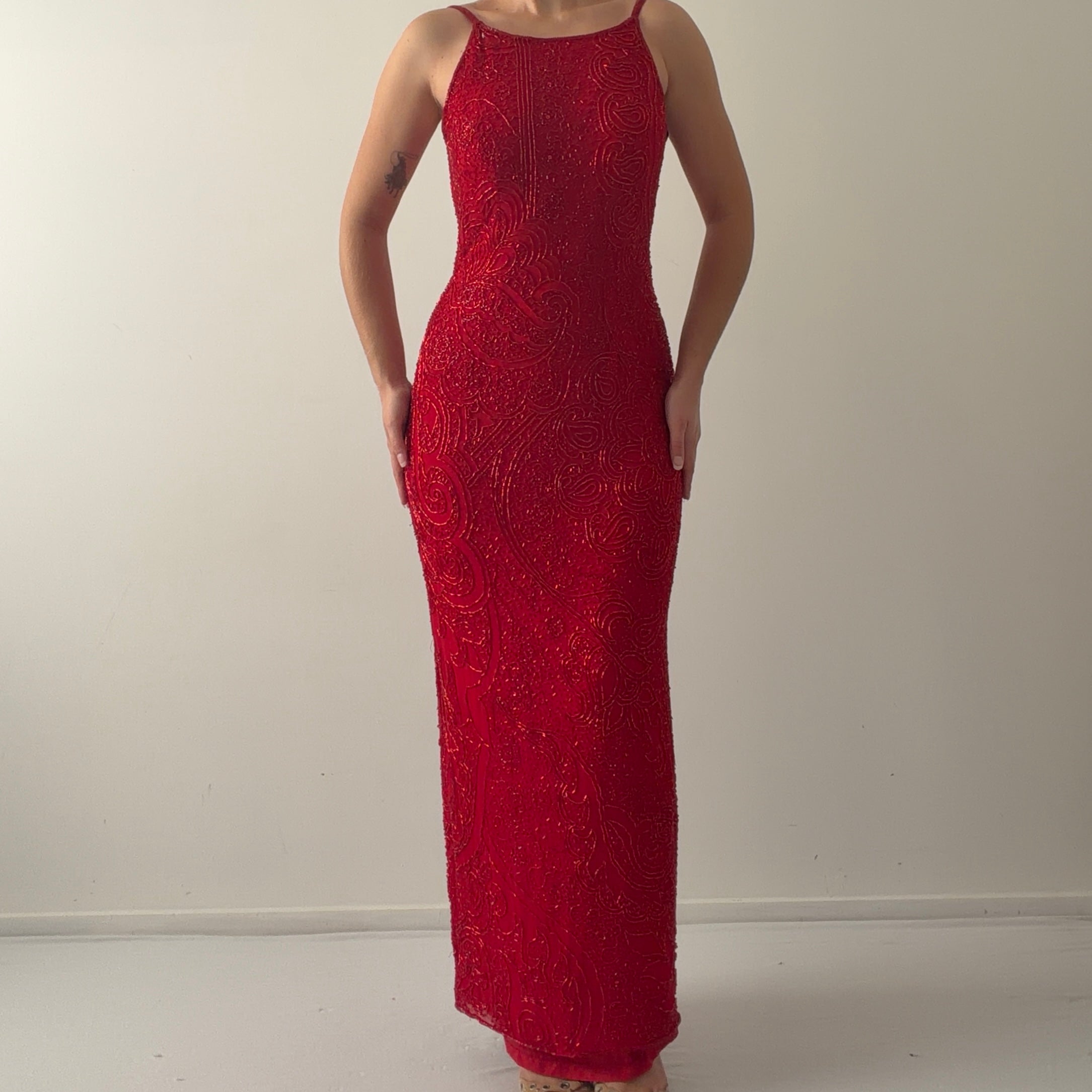 Holt Renfrew Silk Beaded Dress | 10-12