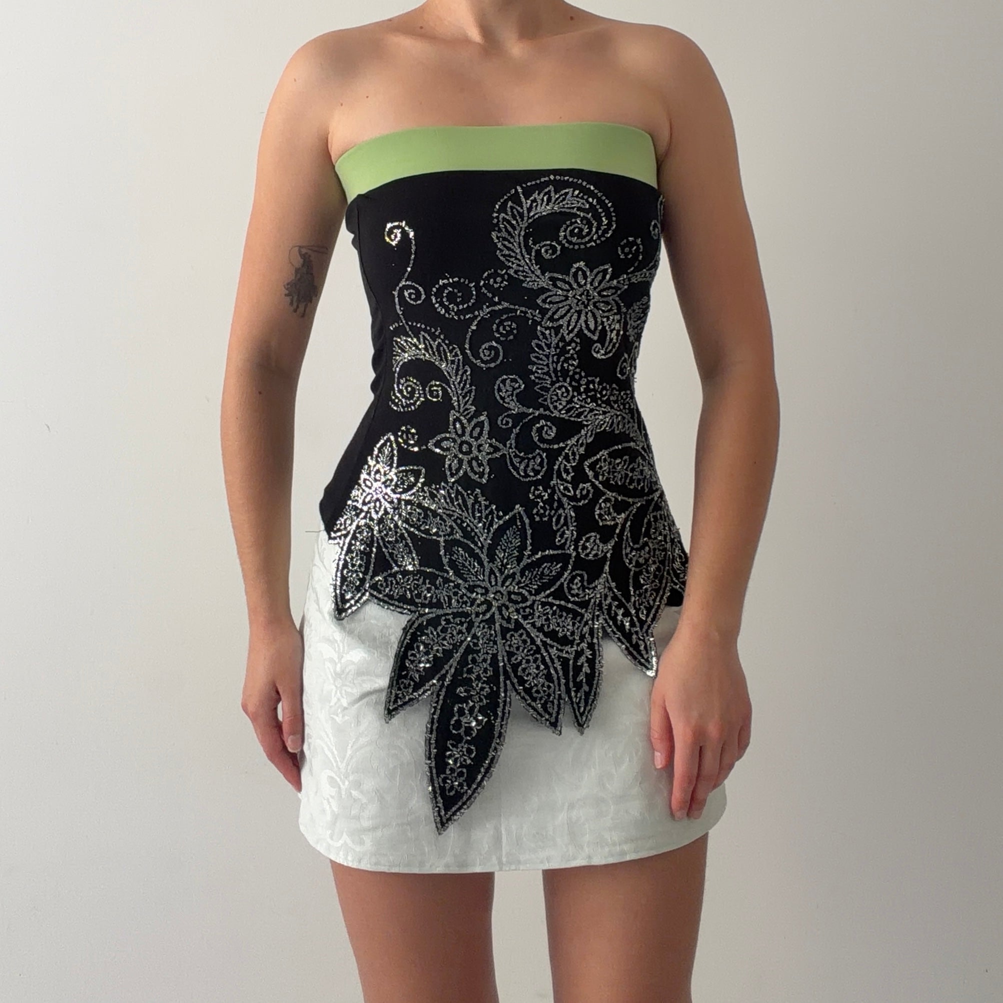 Body Central Strapless Beaded Top | S