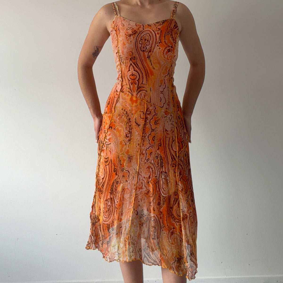 Fred Sabatier Silk Midi Dress | M-L