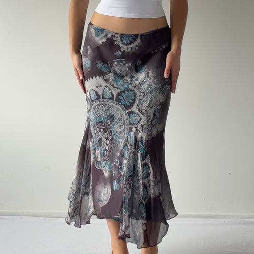 Marta Palmieri Silk Beaded Skirt | Made in Italy | S