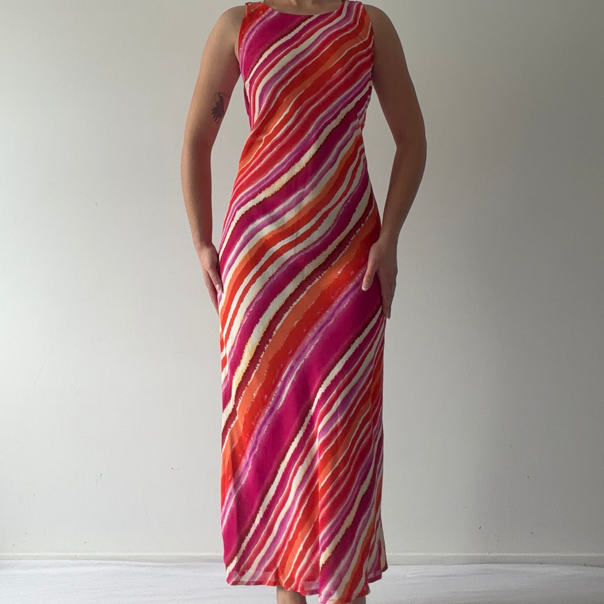 Lapis Stripe Maxi Dress | S