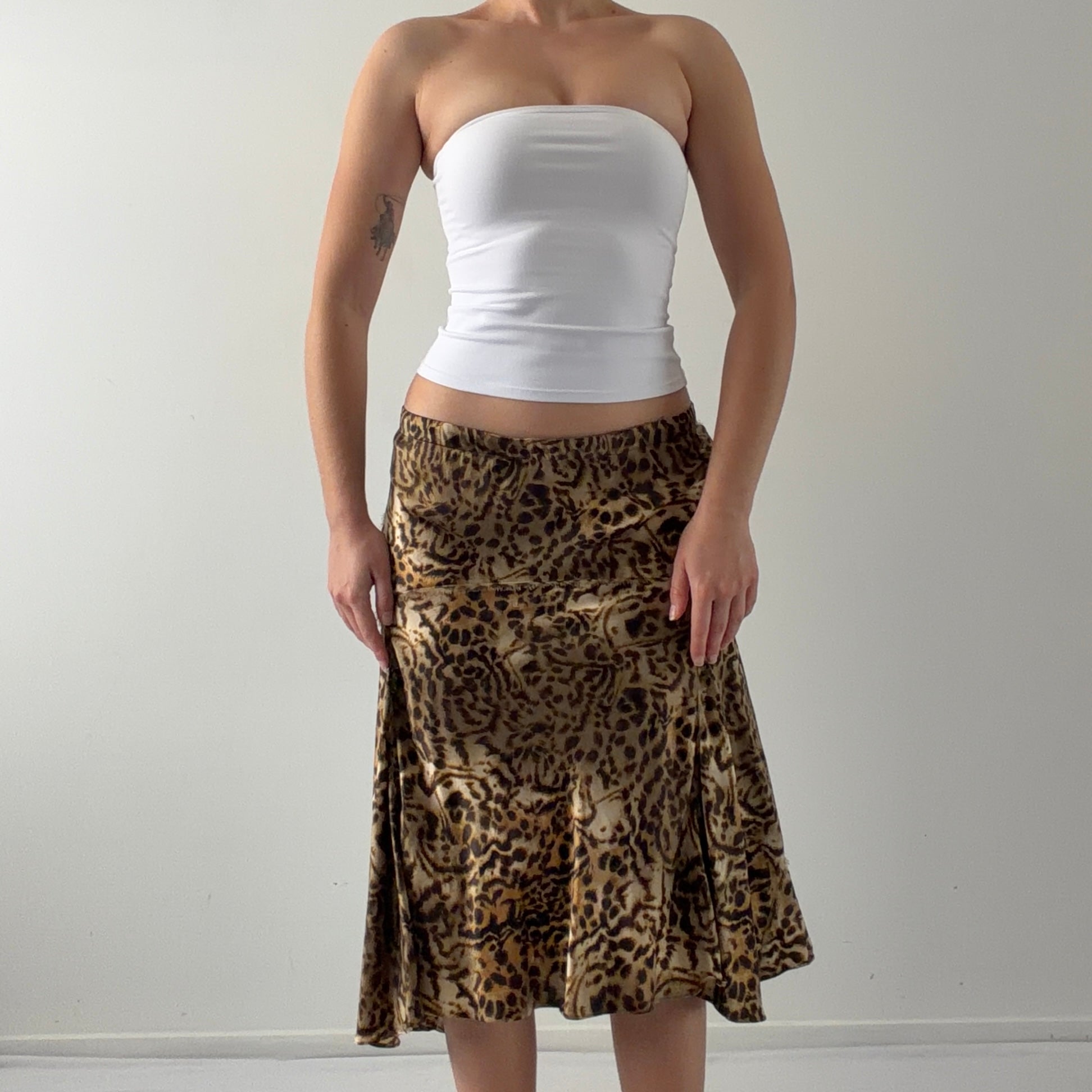 Dana Buchman Leopard Silk Skirt | L