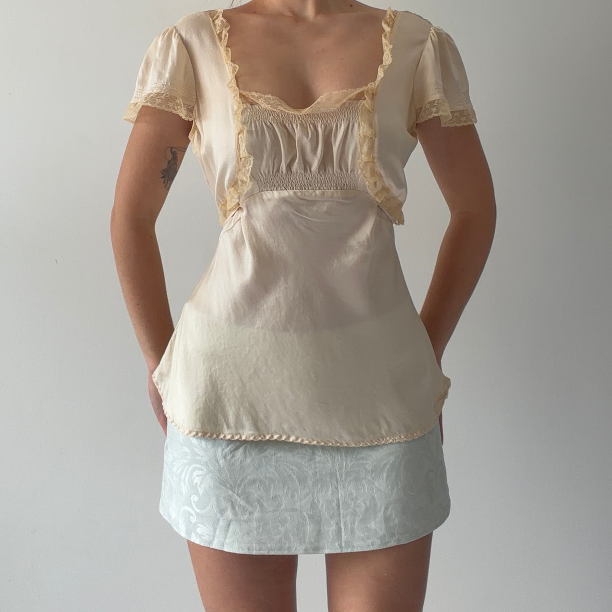 Free People Silk Prairie Top | M
