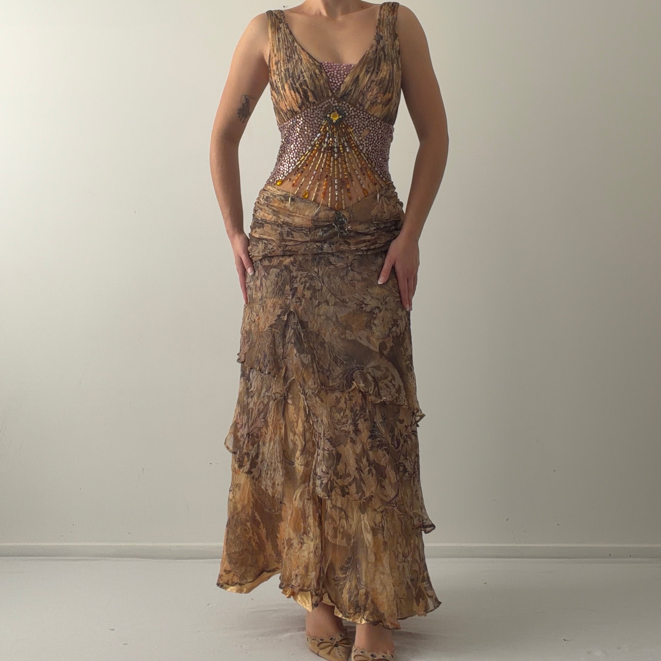 Ynova Mode Silk Beaded Dress | M-L