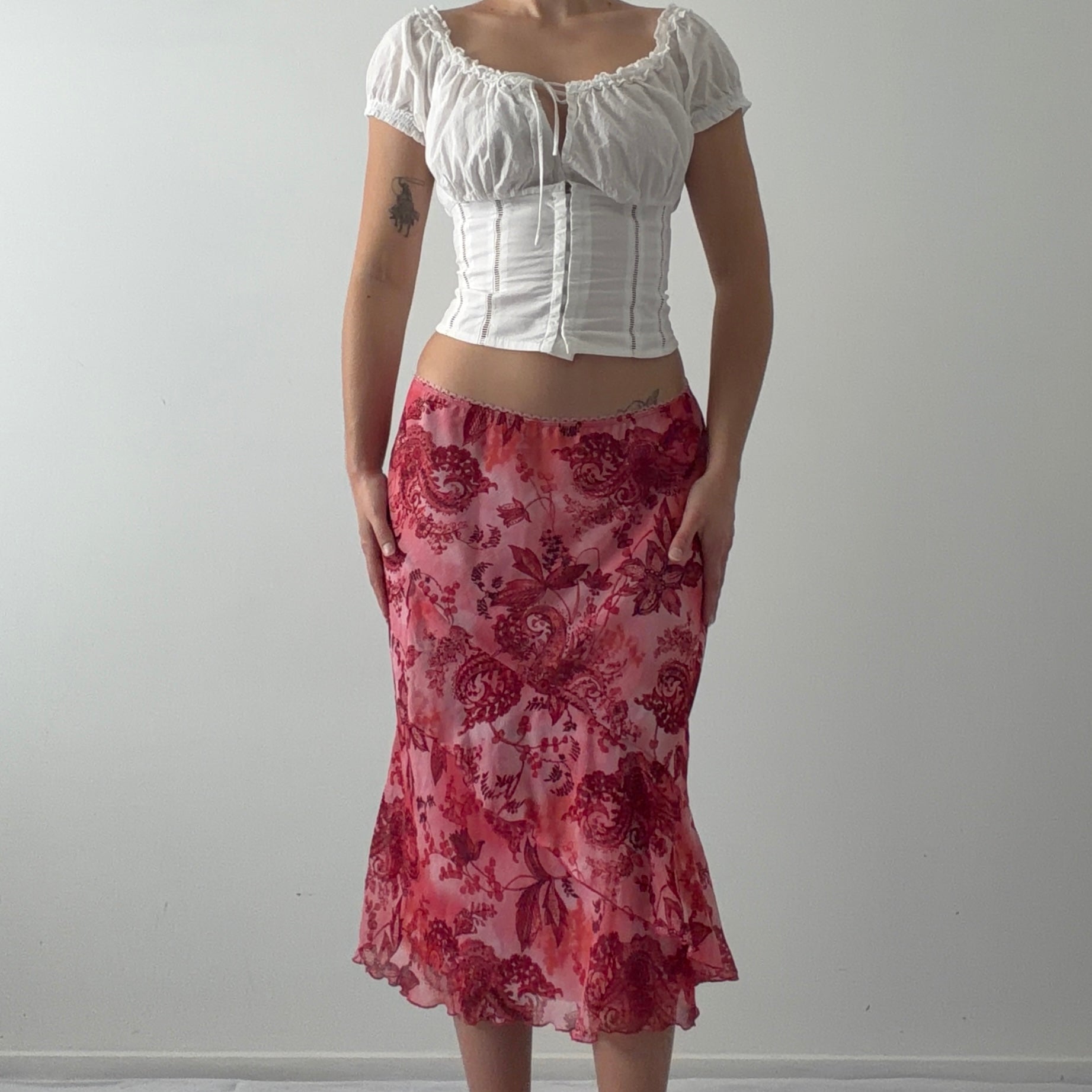 b.i.ya.y.c.d.a Floral Midi Skirt | S
