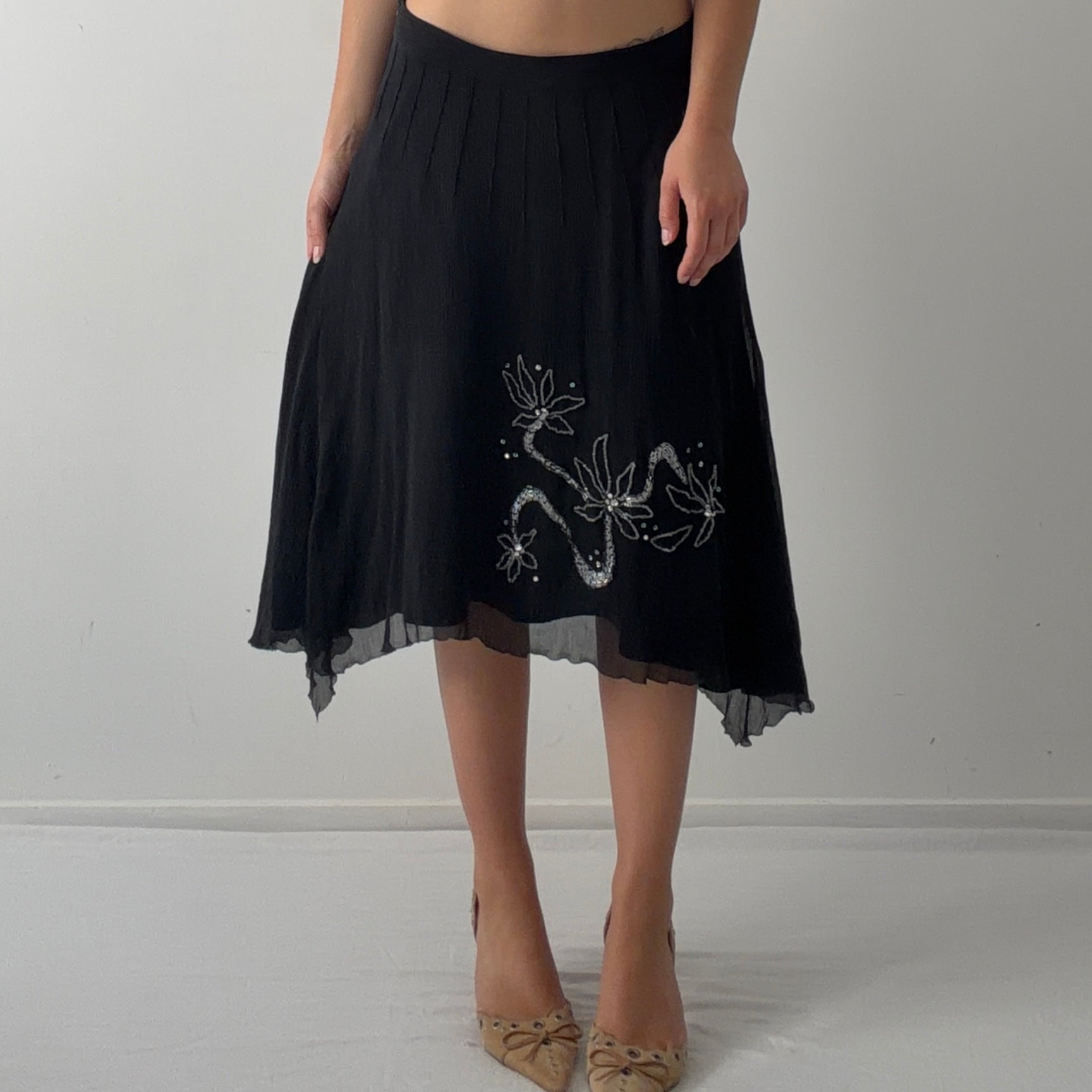 InWear Silk Beaded Midi Skirt | 6-12