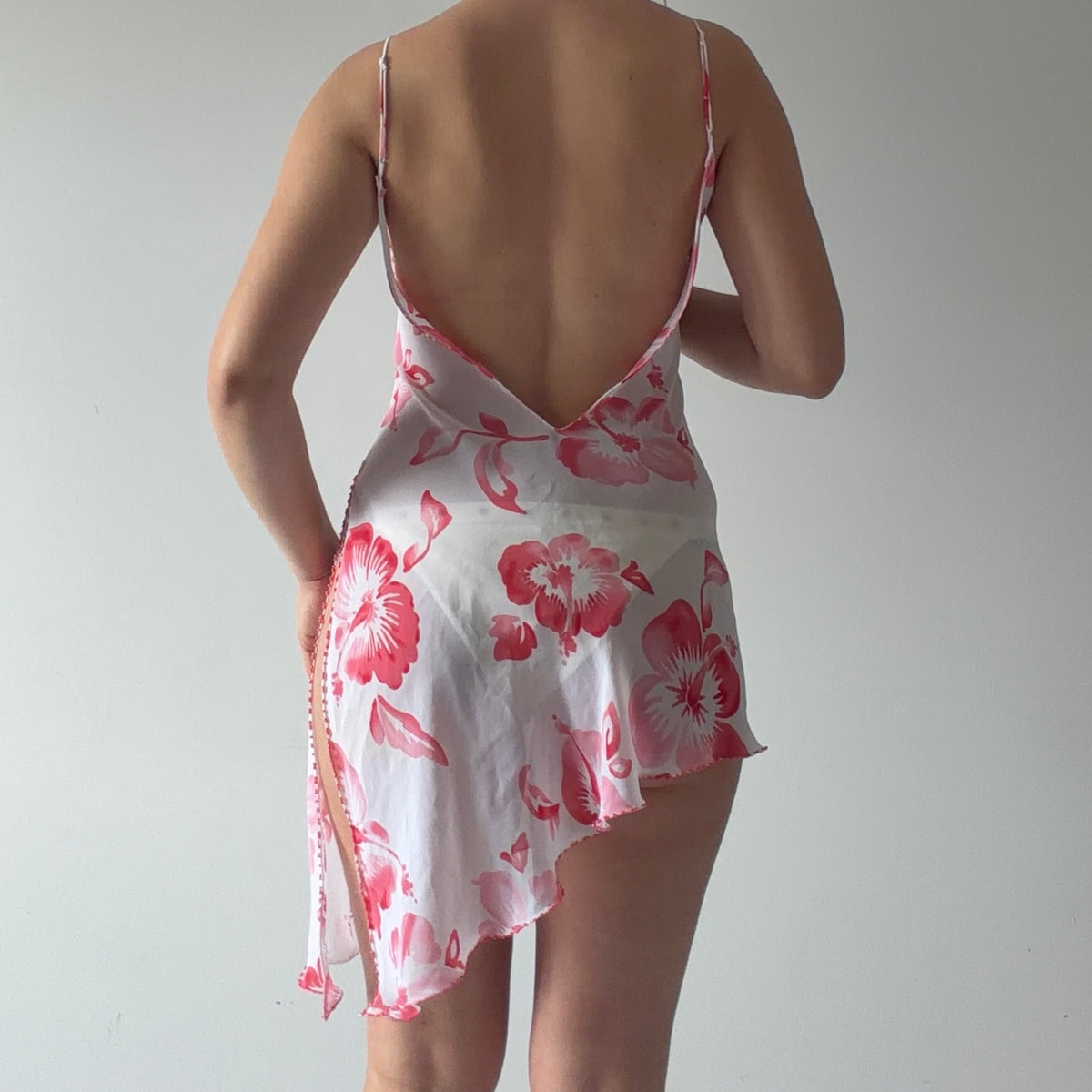 Floral Asymmetric Slip Dress | M
