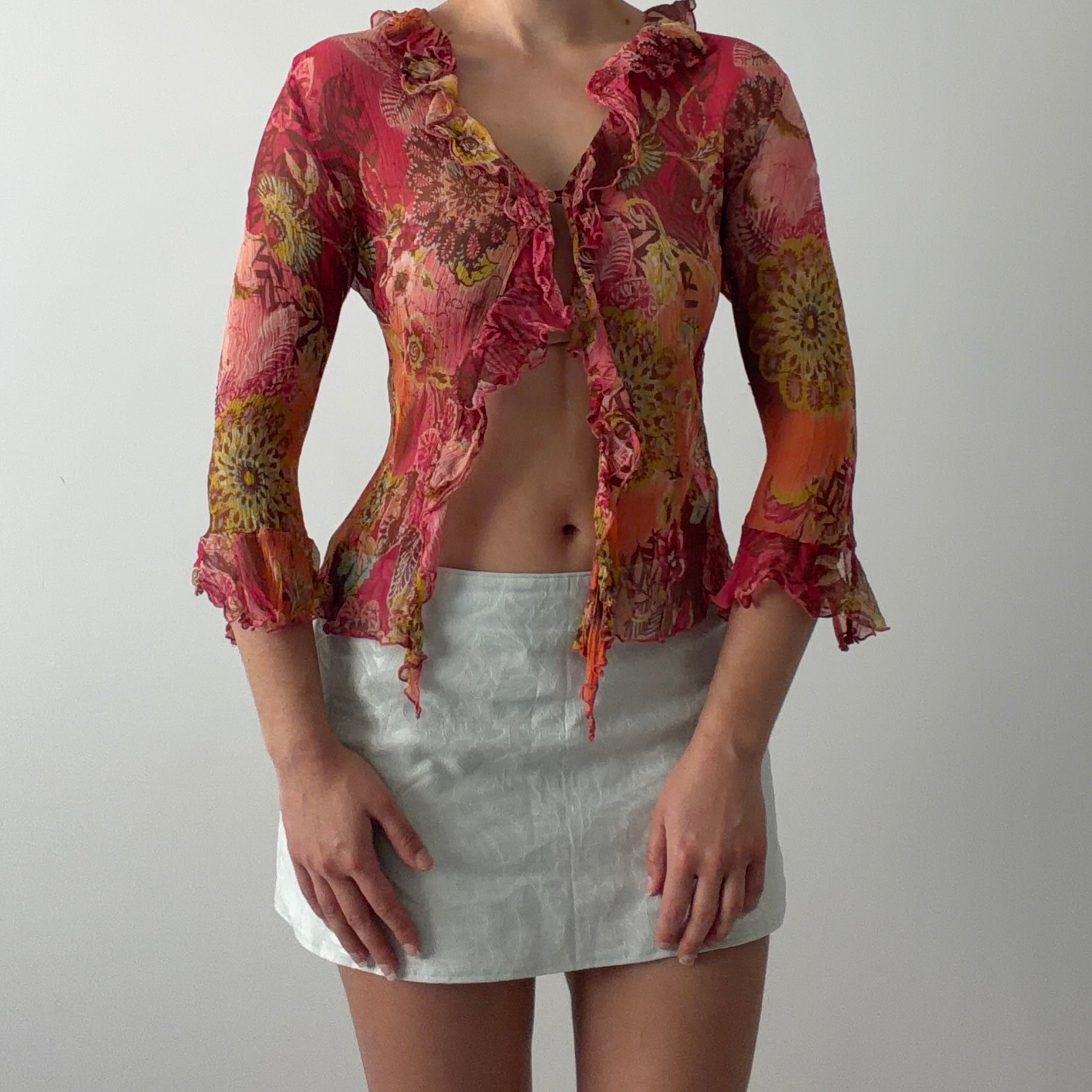 Silk Ruffle Top | M