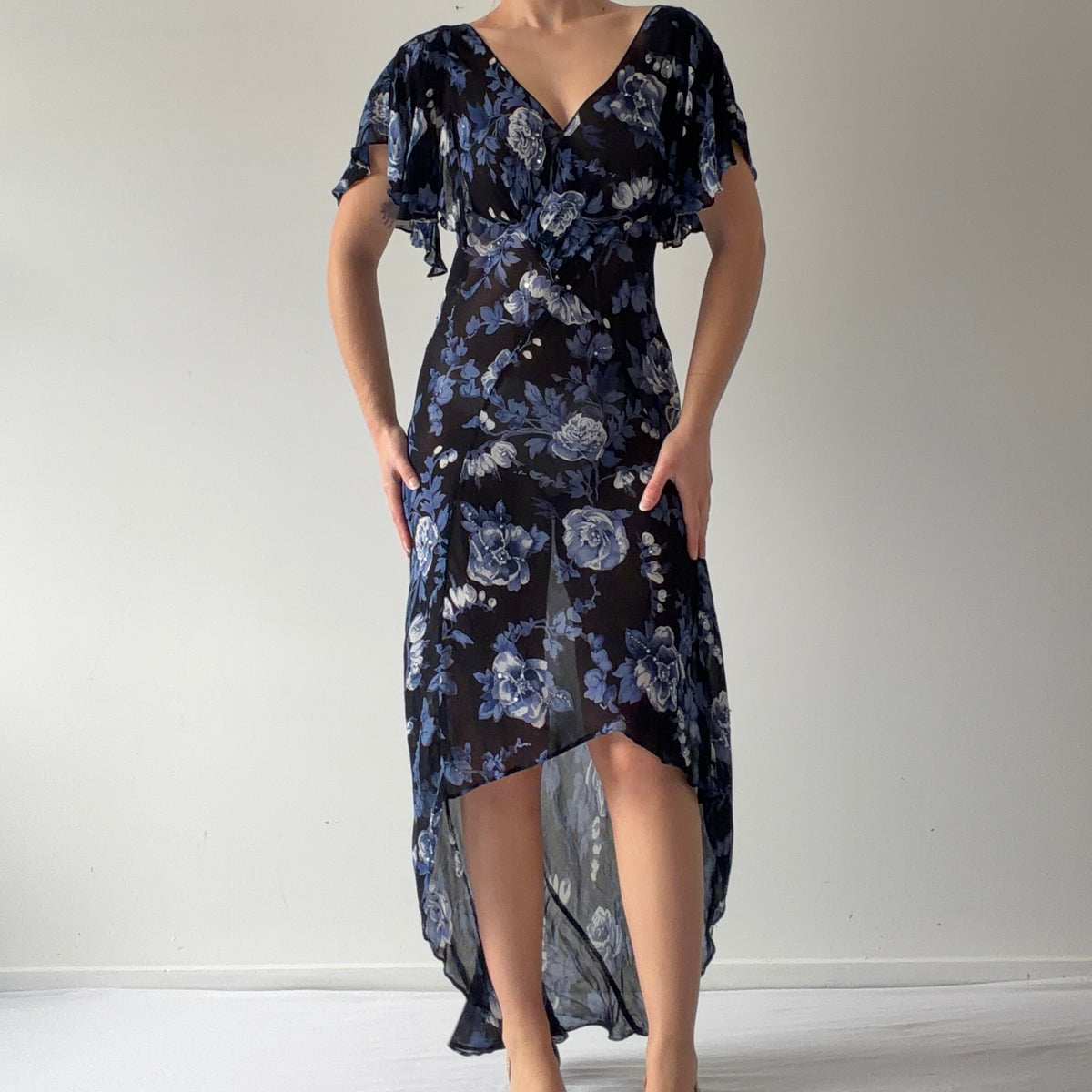 Floral Sequin Midi Dress | 10-12