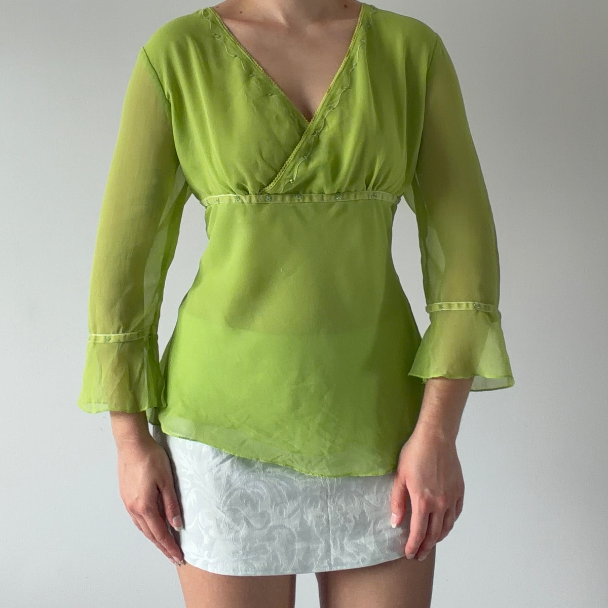 3/4 Babydoll Ruffle Top | L