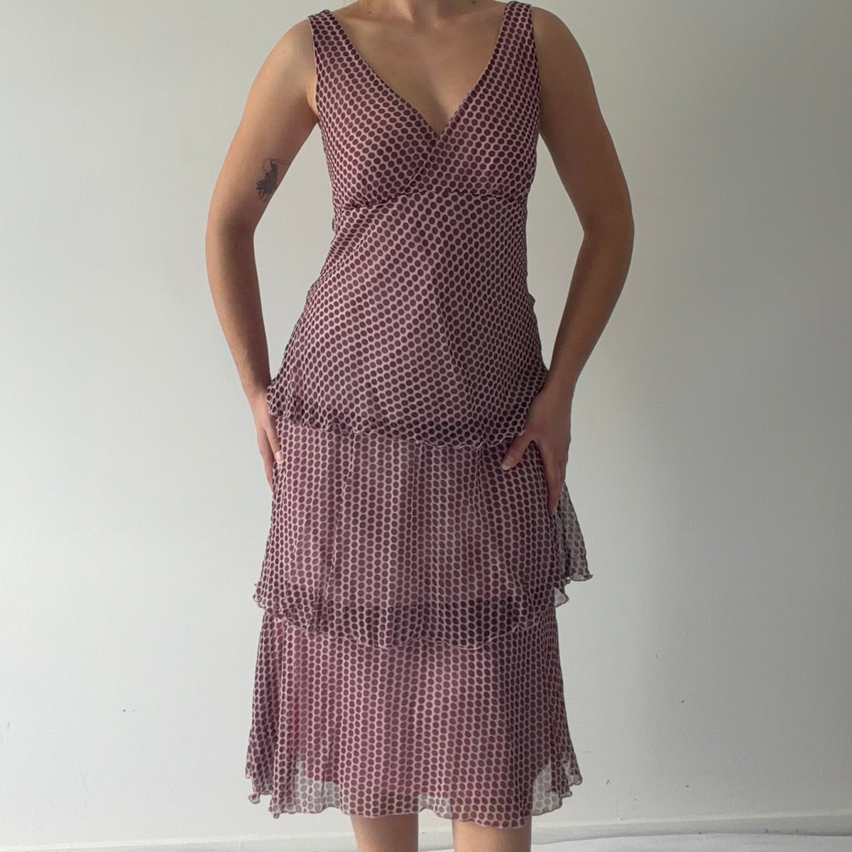 Jonathan Martin Silk Tiered Midi Dress | M-L