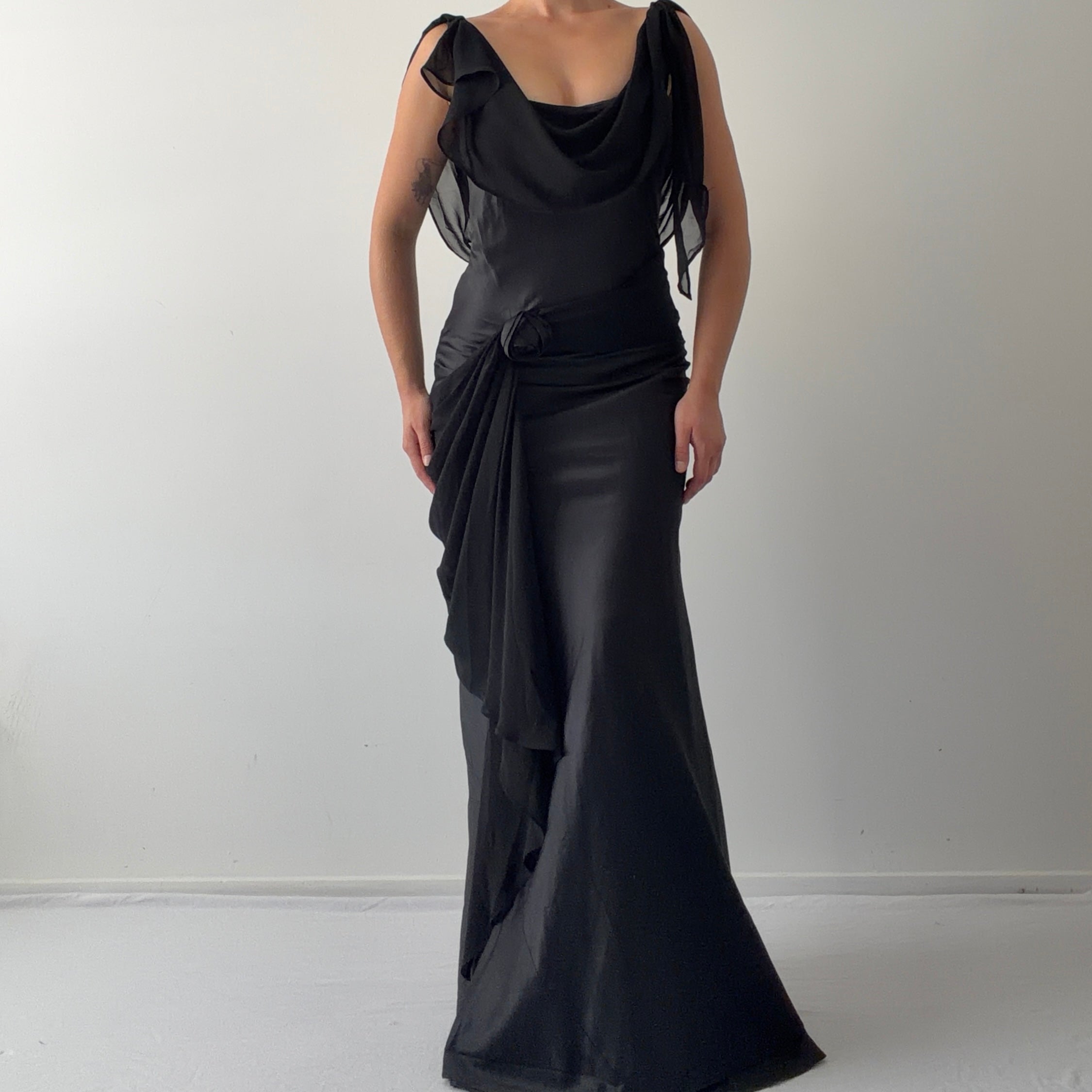 Rare Pierre Cardin Cascading Rosette Gown | 12-14