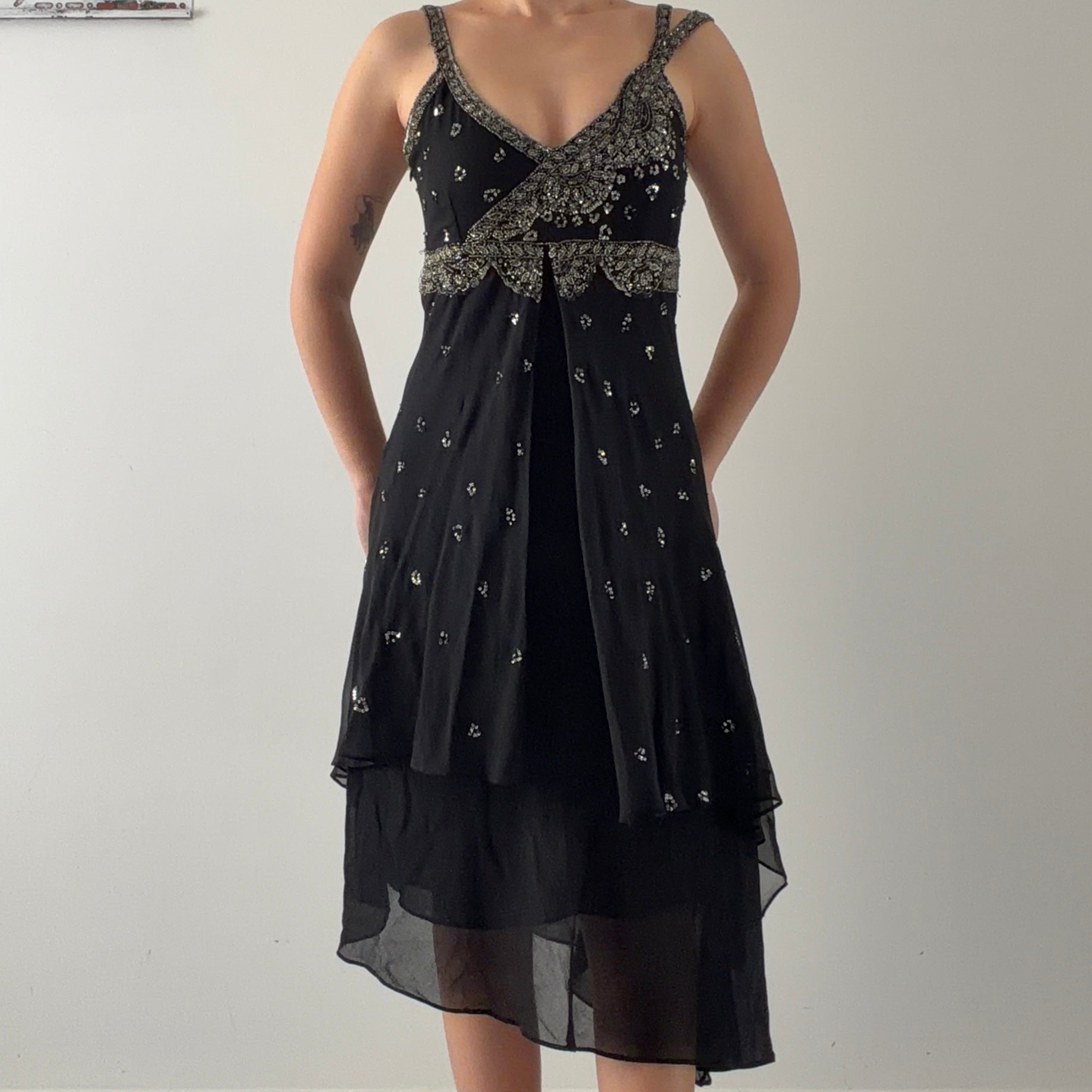 Karen Millen Silk Beaded Dress | 10-12