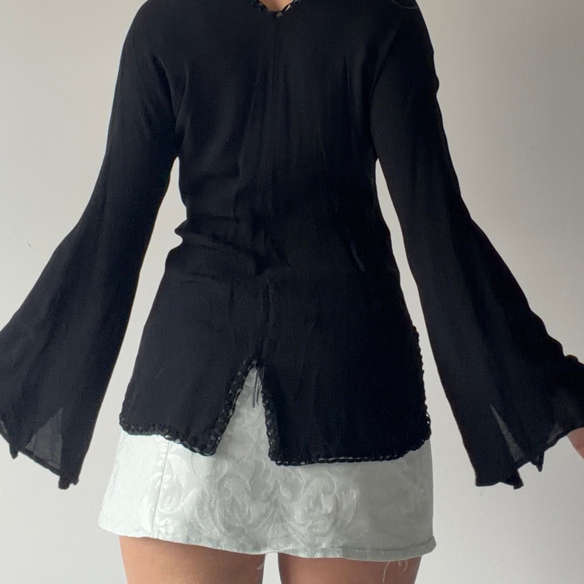 Max Studio Silk Bell Sleeve Top | M-L