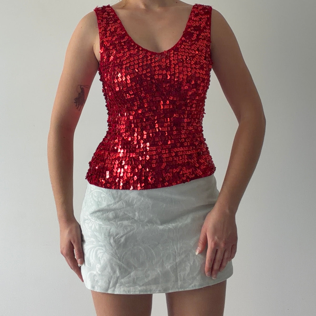 Ozone Crochet Sequin Cami | S