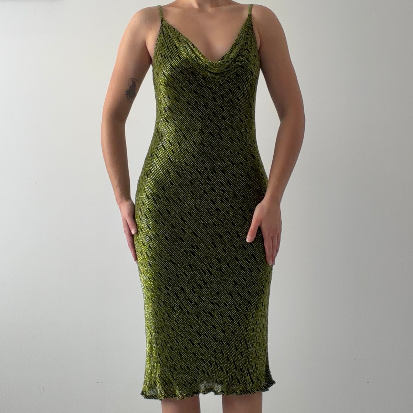 Scala Silk Beaded Midi Dress | 8-10