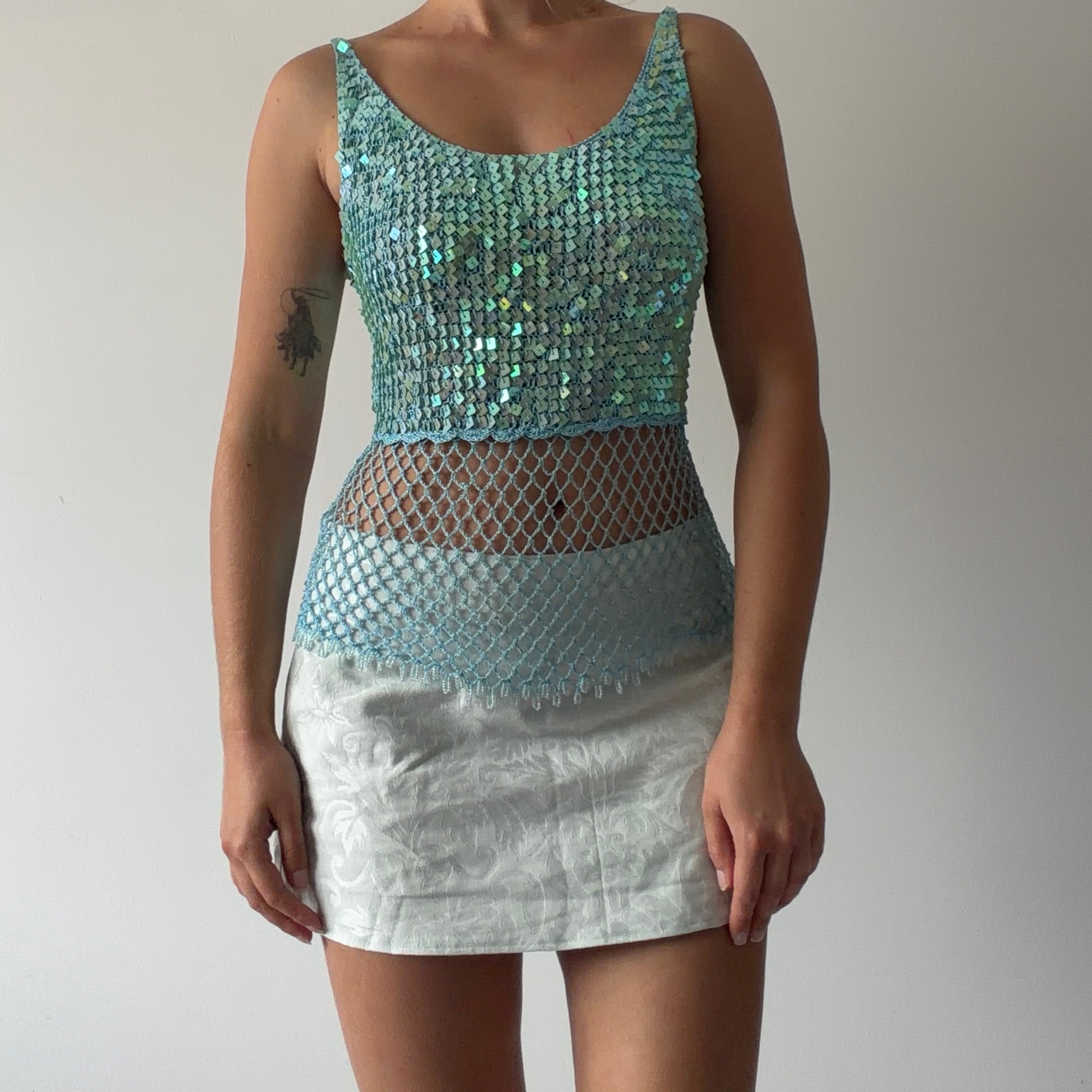 Aftershock Sequin Crochet Cami