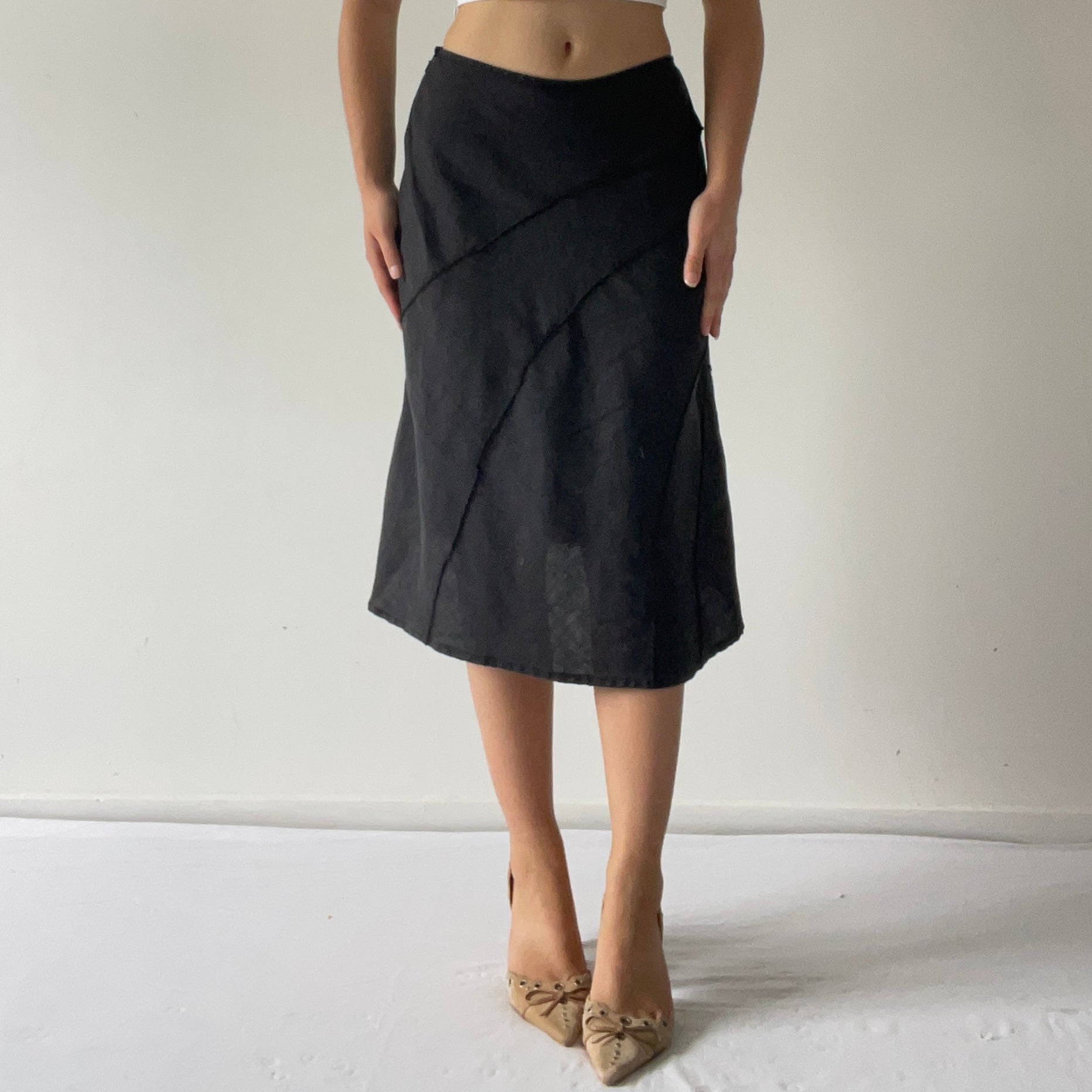 Per Una Linen Midi Skirt | 6-8