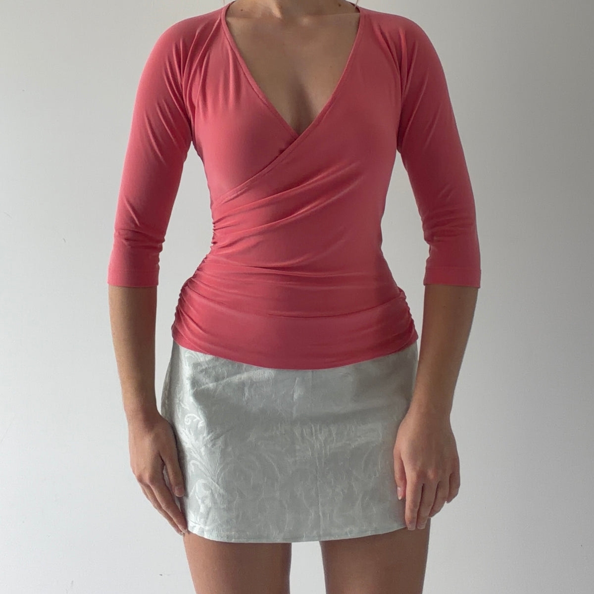 Laura Max Coral 3/4 Sleeve Top | S