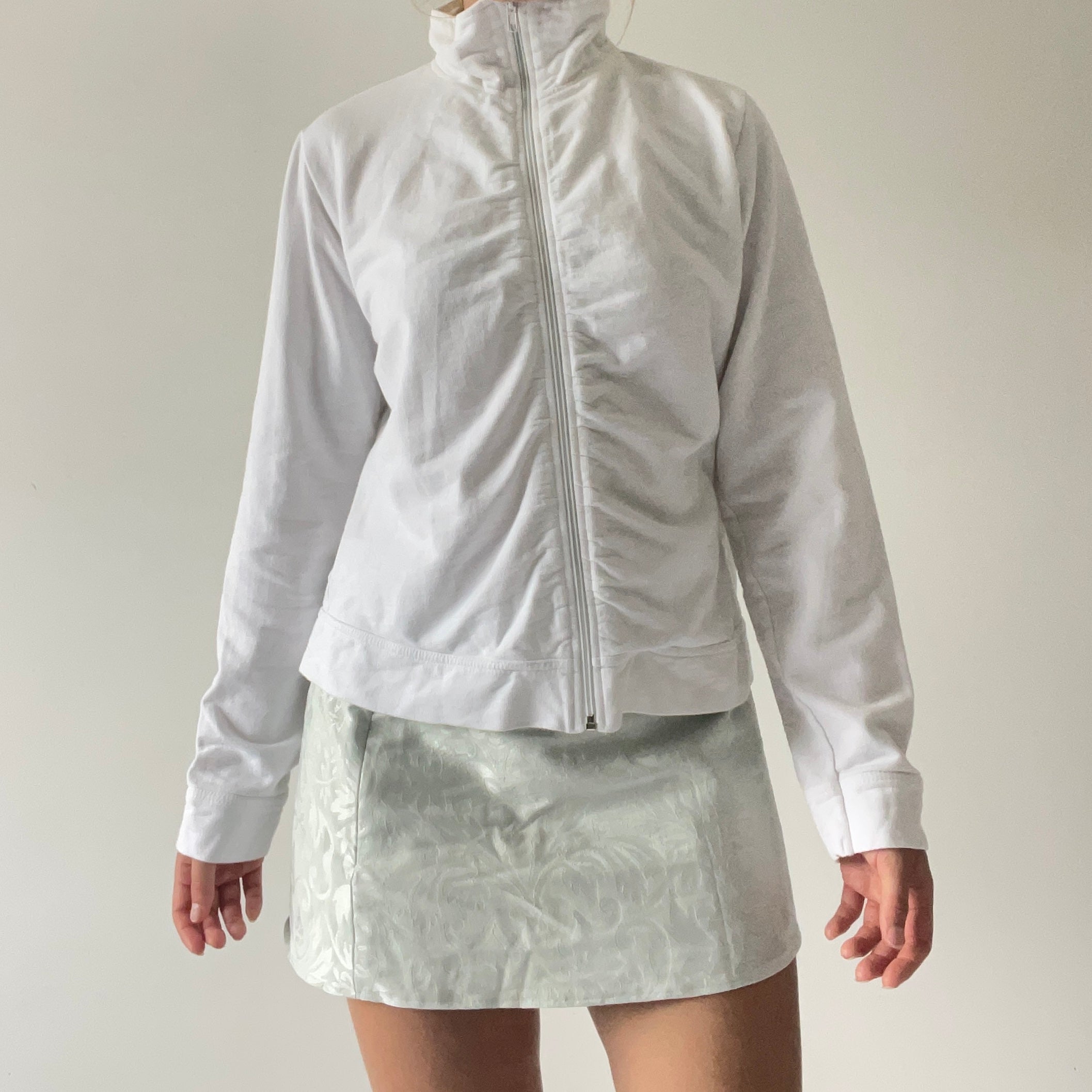 90s Glassons Ruched Zip Up | 6-16