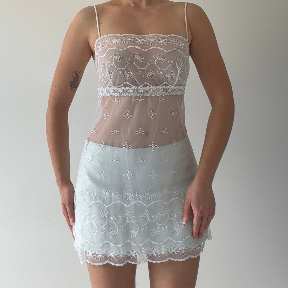 Victoria's Secret Broderie Mesh Slip | M