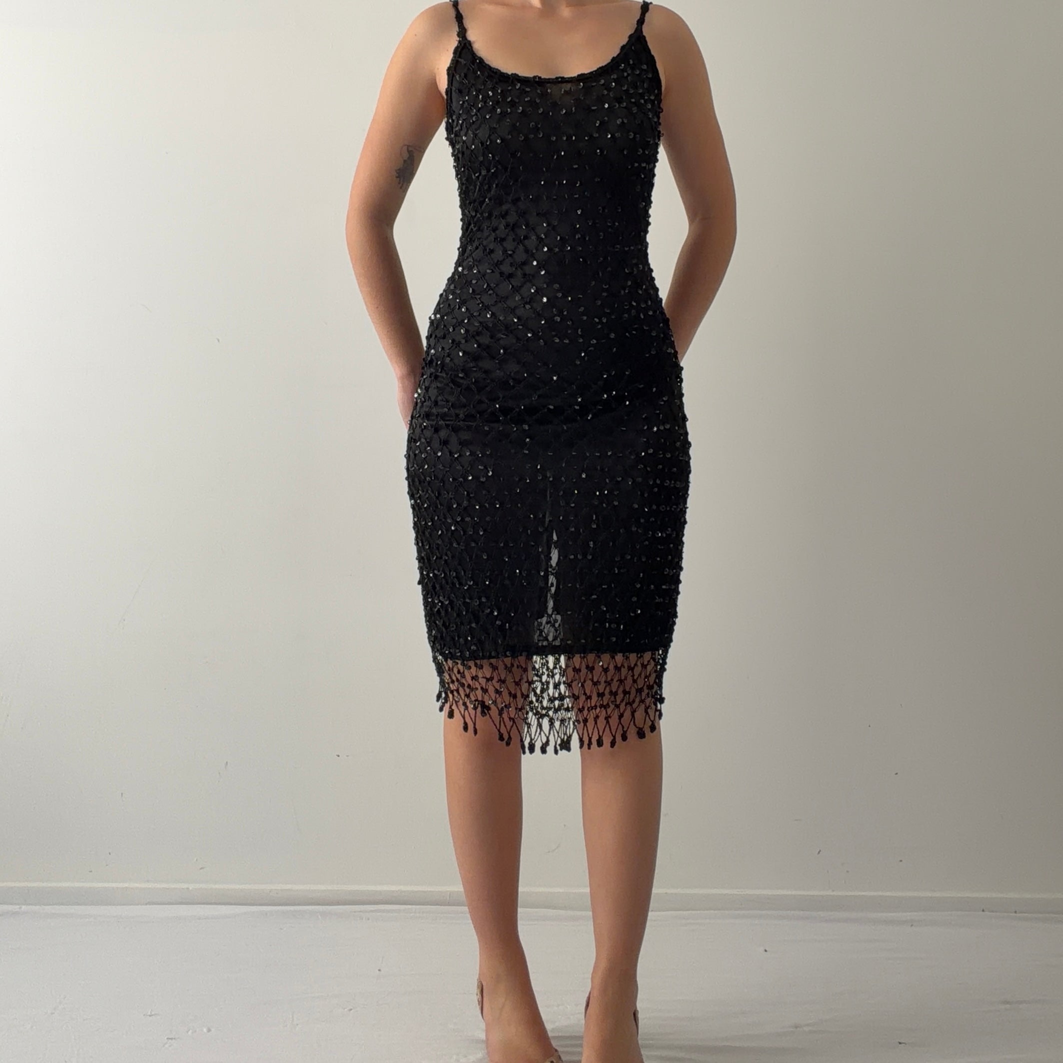 Kiss Kiss Crochet Sequin Dress | 10-12