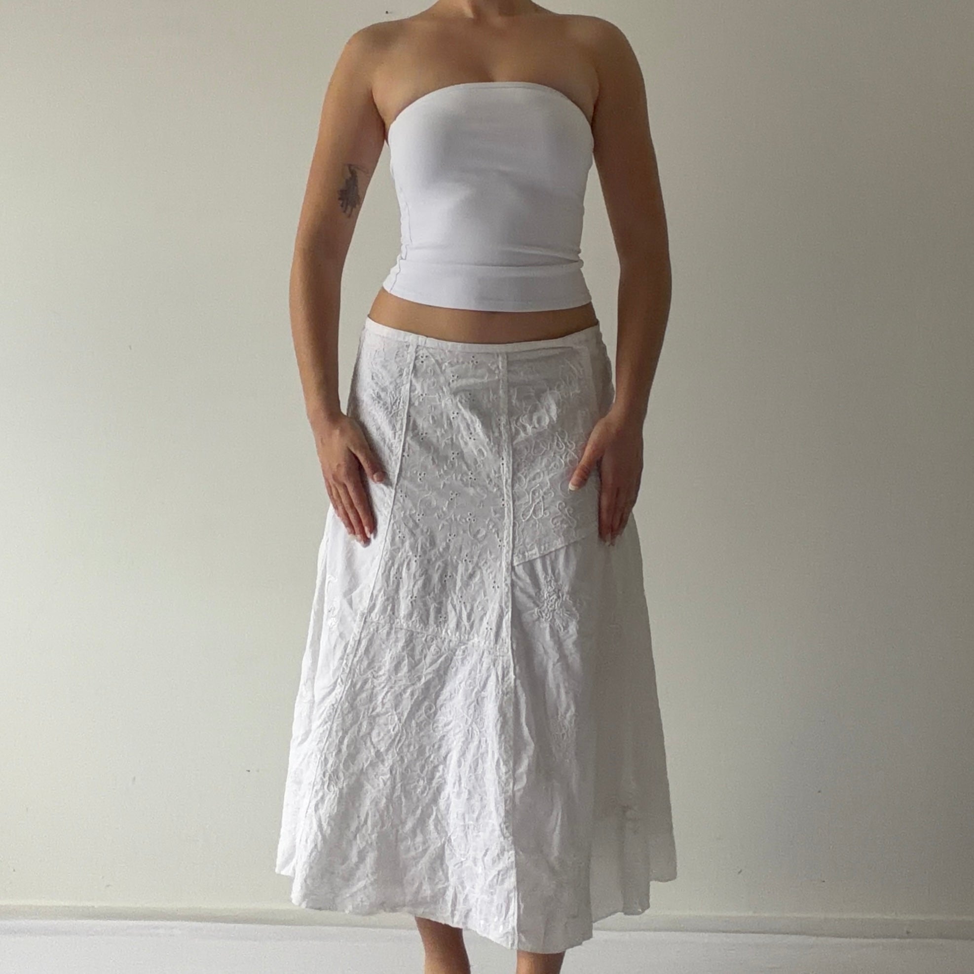 Chicos Emroidered Skirt | 10-12