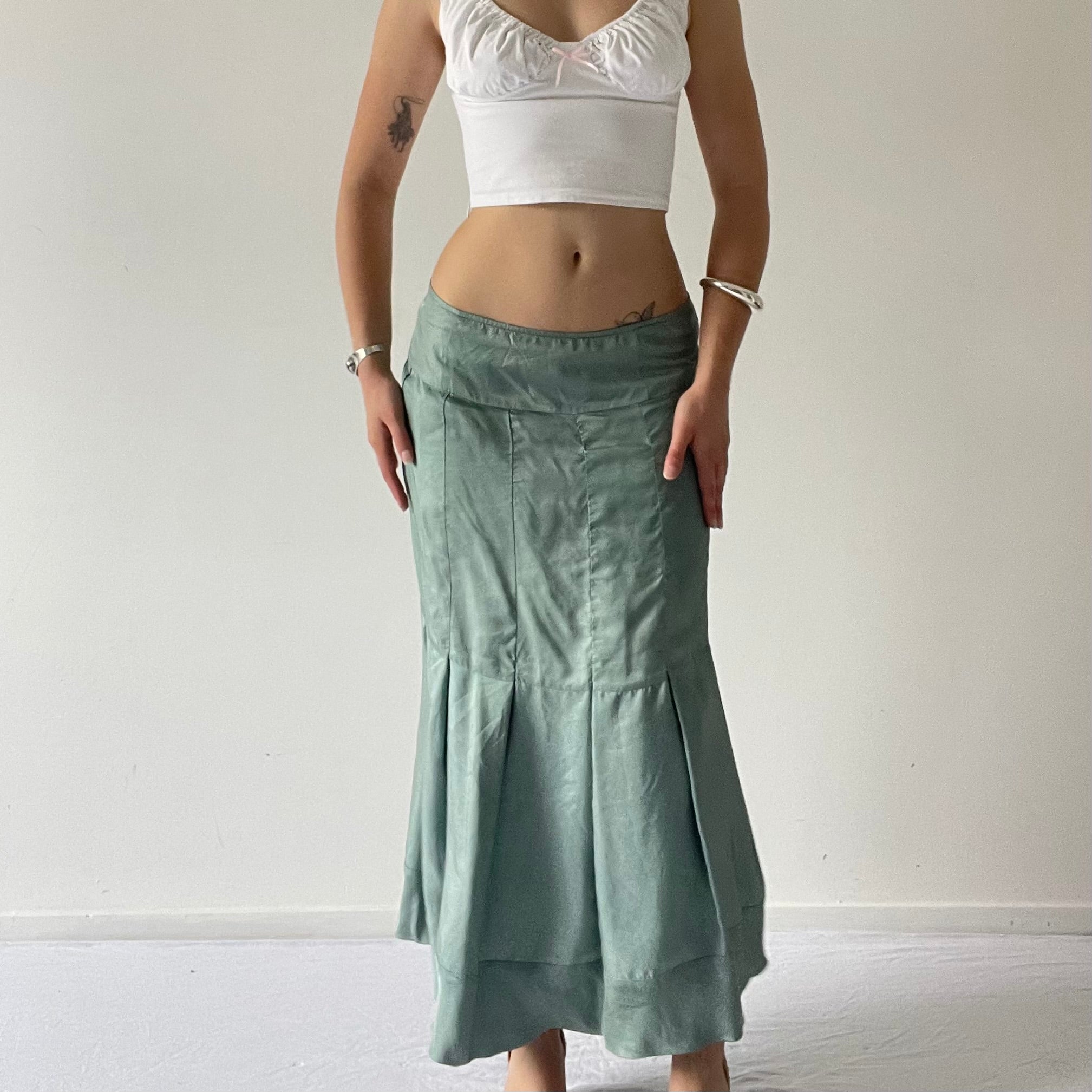 Silk Pleated Maxi Skirt | 12-14