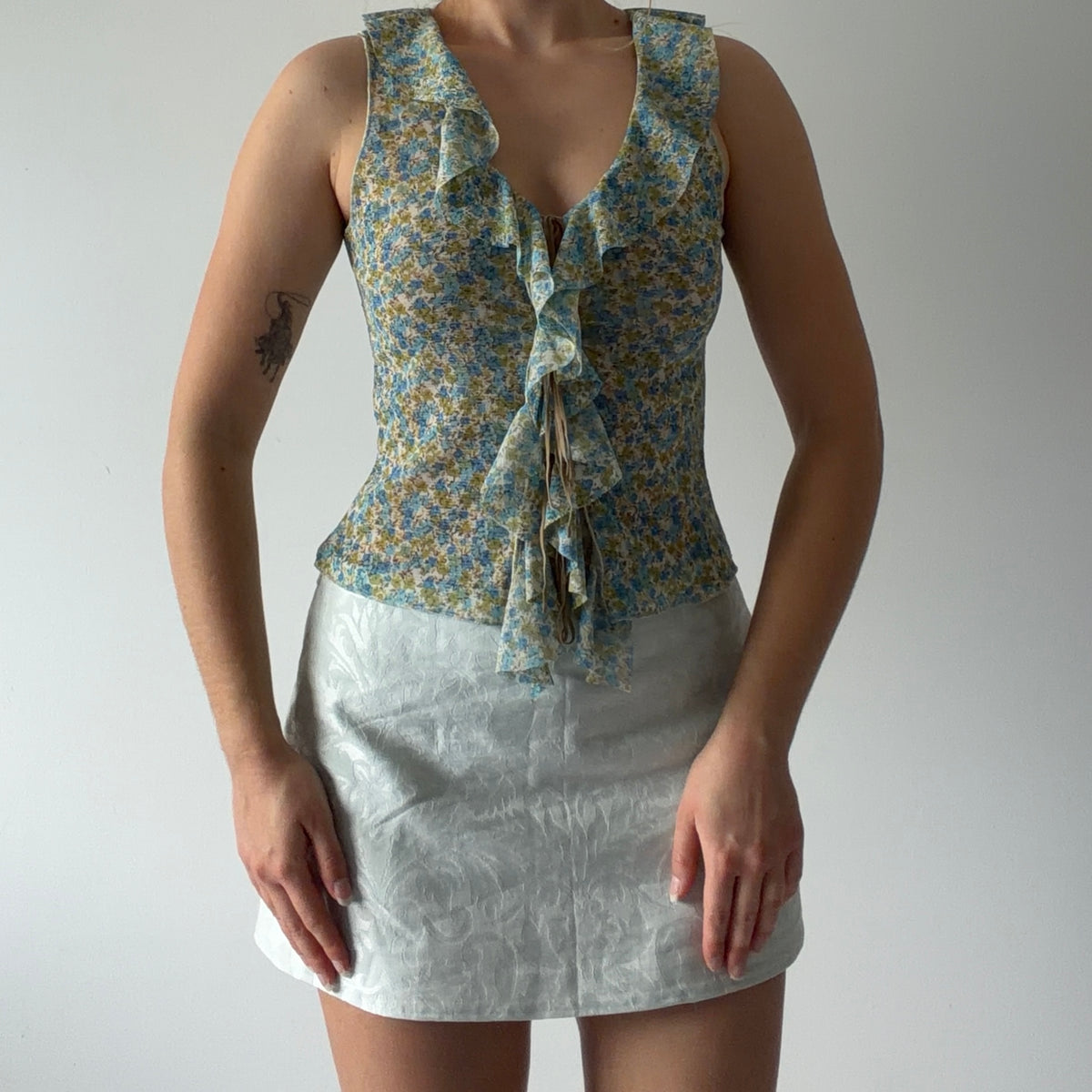 Axara Paris Ruffle Floral Cami | XS-S