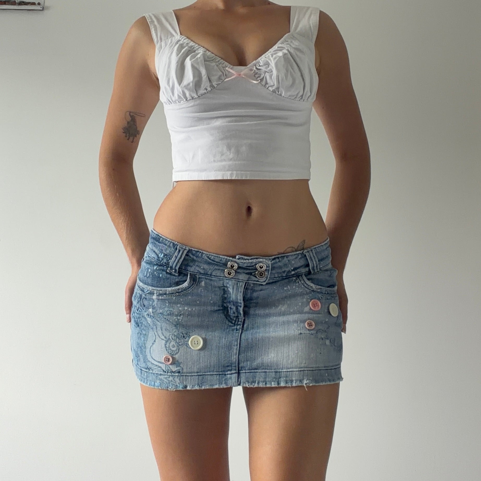 Bubblegum Micro Mini Denim Skirt | XS